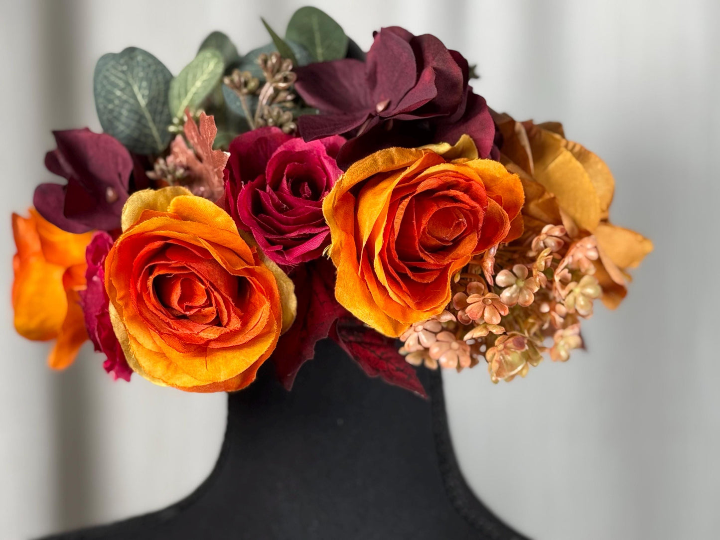 Harvest Sunset Floral Halo,Flower Tiara,Flower Crown,Elven Princess Headpiece,Fairy-core,Renaissance Faire,Special Occasion Photoshoot