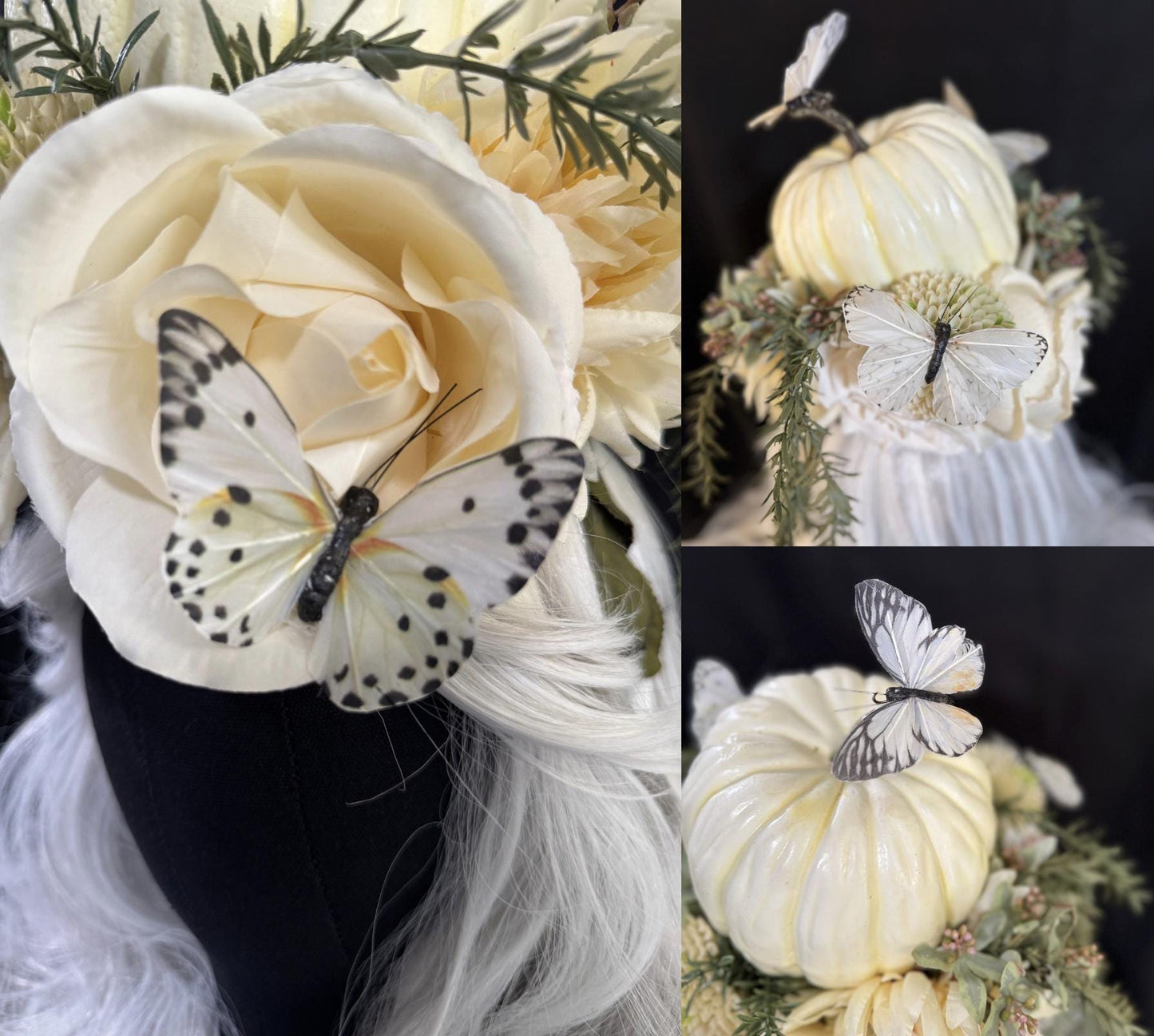 Pumpkin Dream Fascinator,Flower Tiara,Flower Crown,Elven Princess,Fairy-core,Renaissance Faire,Harvest Festival,Special Occasion Photoshoot