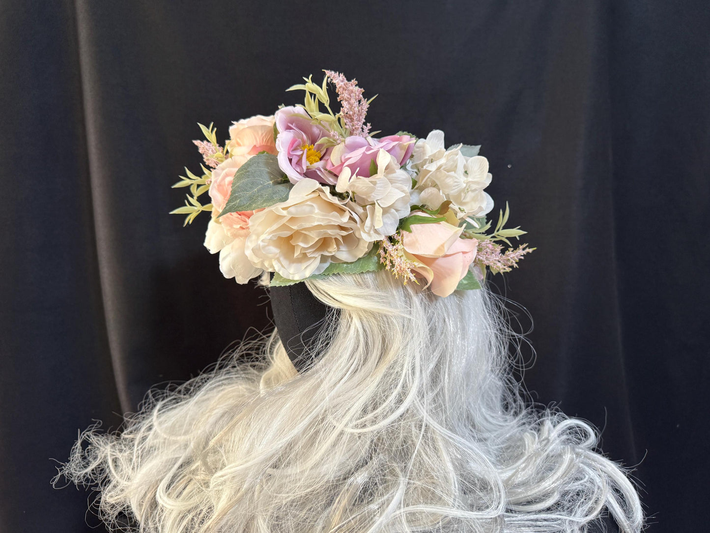 Pastel Pixie Floral Garland,Flower Tiara,Flower Crown,Elven Princess Headpiece,Fairy-core,Renaissance Faire,Special Occasion Photoshoot