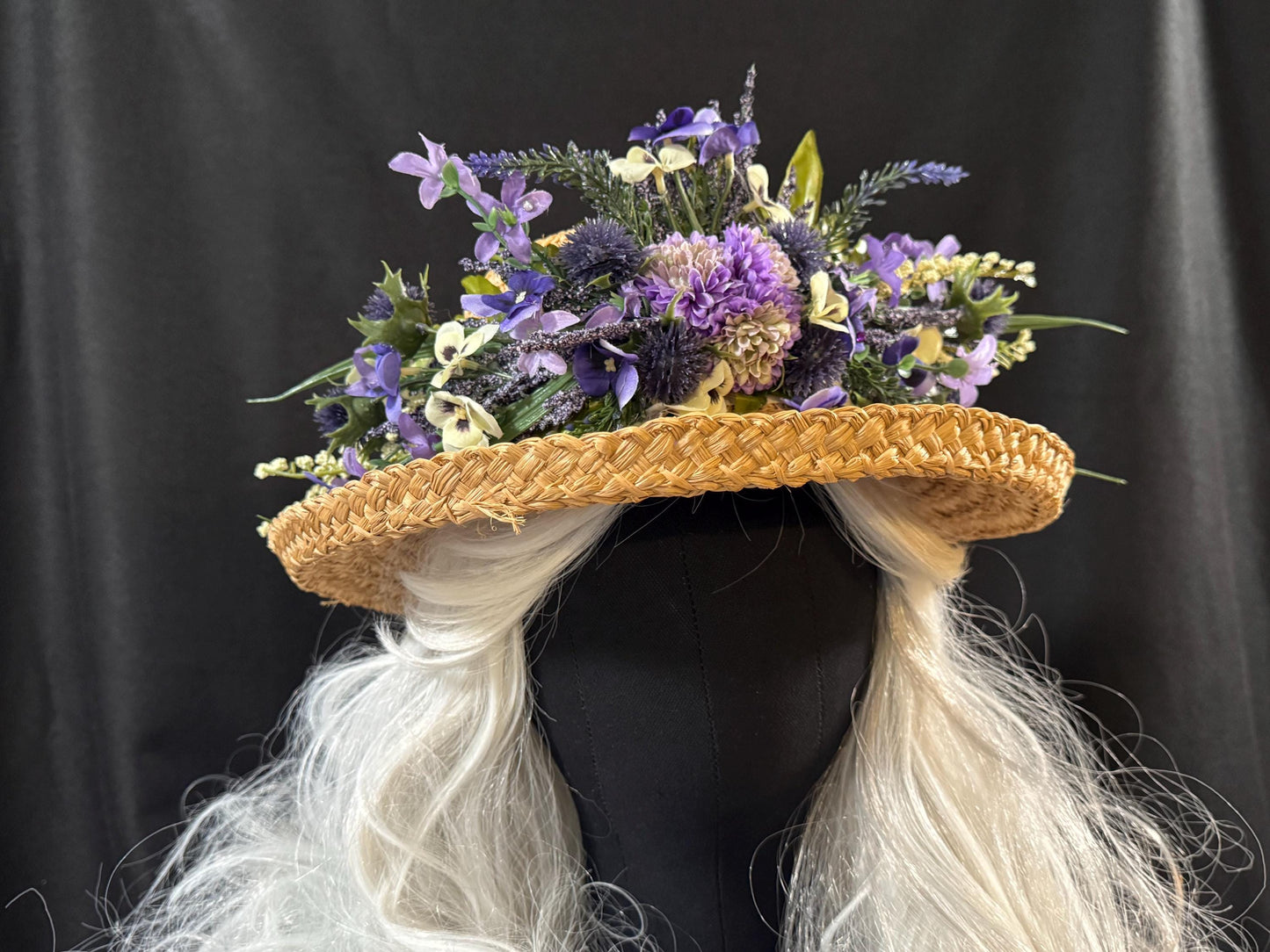 Pansy Pixie Floral Garland,Flower Tiara,Flower Crown,Elven Princess Headpiece,Fairy-core,Renaissance Faire,Special Occasion Photoshoot