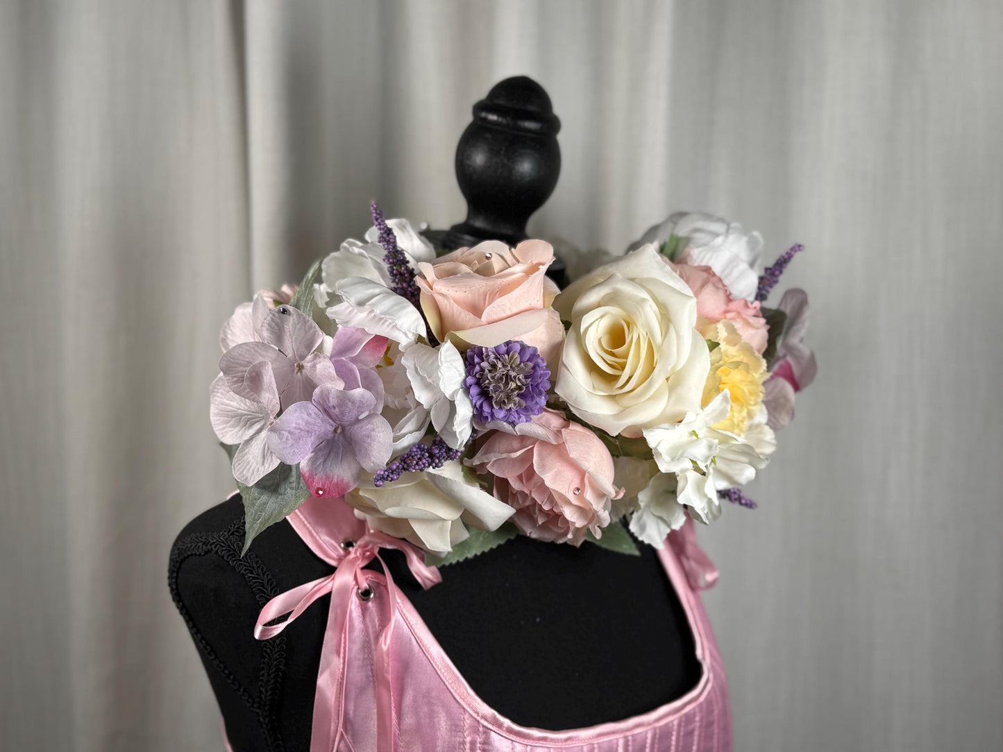 Pastel Unicorn Floral Garland,Flower Tiara,Flower Crown,Elven Princess Headpiece,Fairy-core,Renaissance Faire,Special Occasion Photoshoot