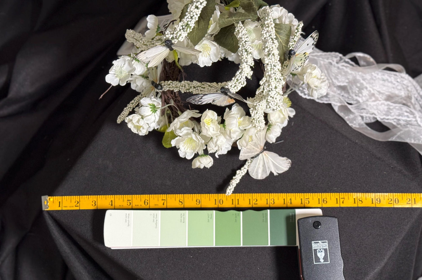 Butterfly White Floral Halo,Flower Tiara,Flower Crown,Elven Princess Headpiece,Fairy-core,Renaissance Faire,Special Occasion Photoshoot