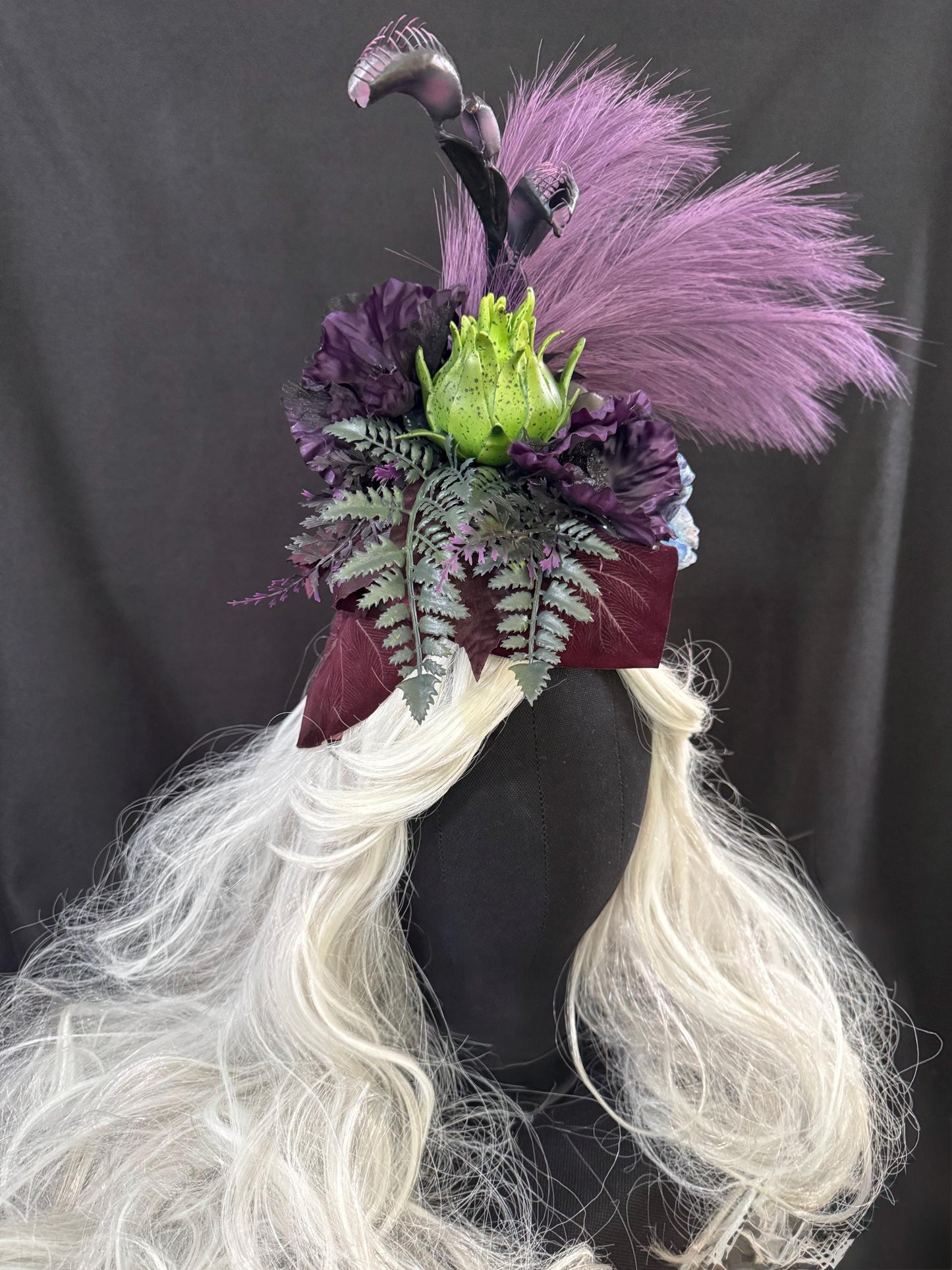 Carnivore Cutie Fascinator,Flower Tiara,Flower Crown,Elven Princess Headpiece,Fairy-core,Renaissance Faire,Special Occasion Photoshoot