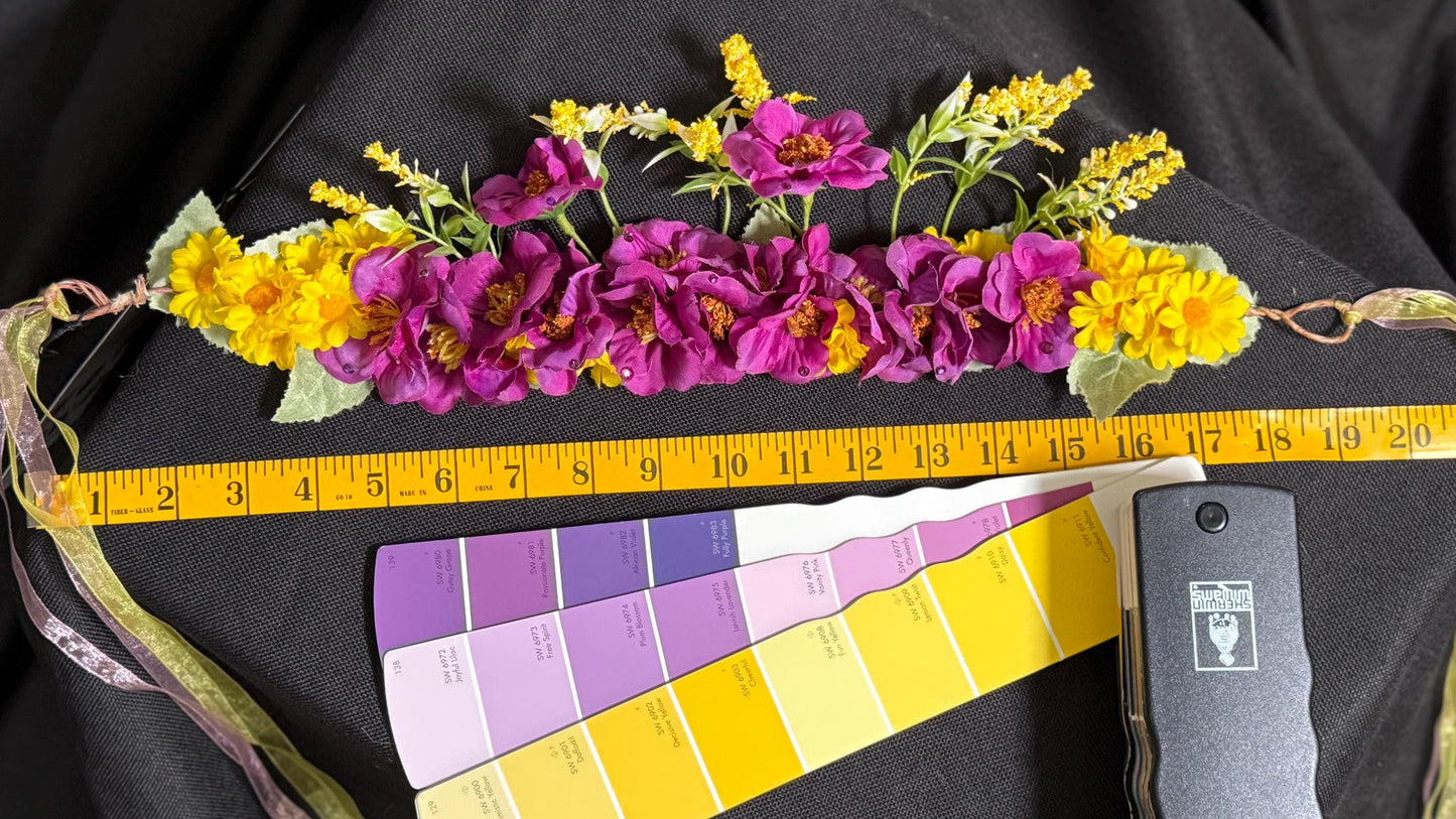 Summer Flower Field Floral Garland,Flower Tiara,Flower Crown,Elven Princess Headpiece,Fairy-core,Renaissance Faire,Special Photoshoot