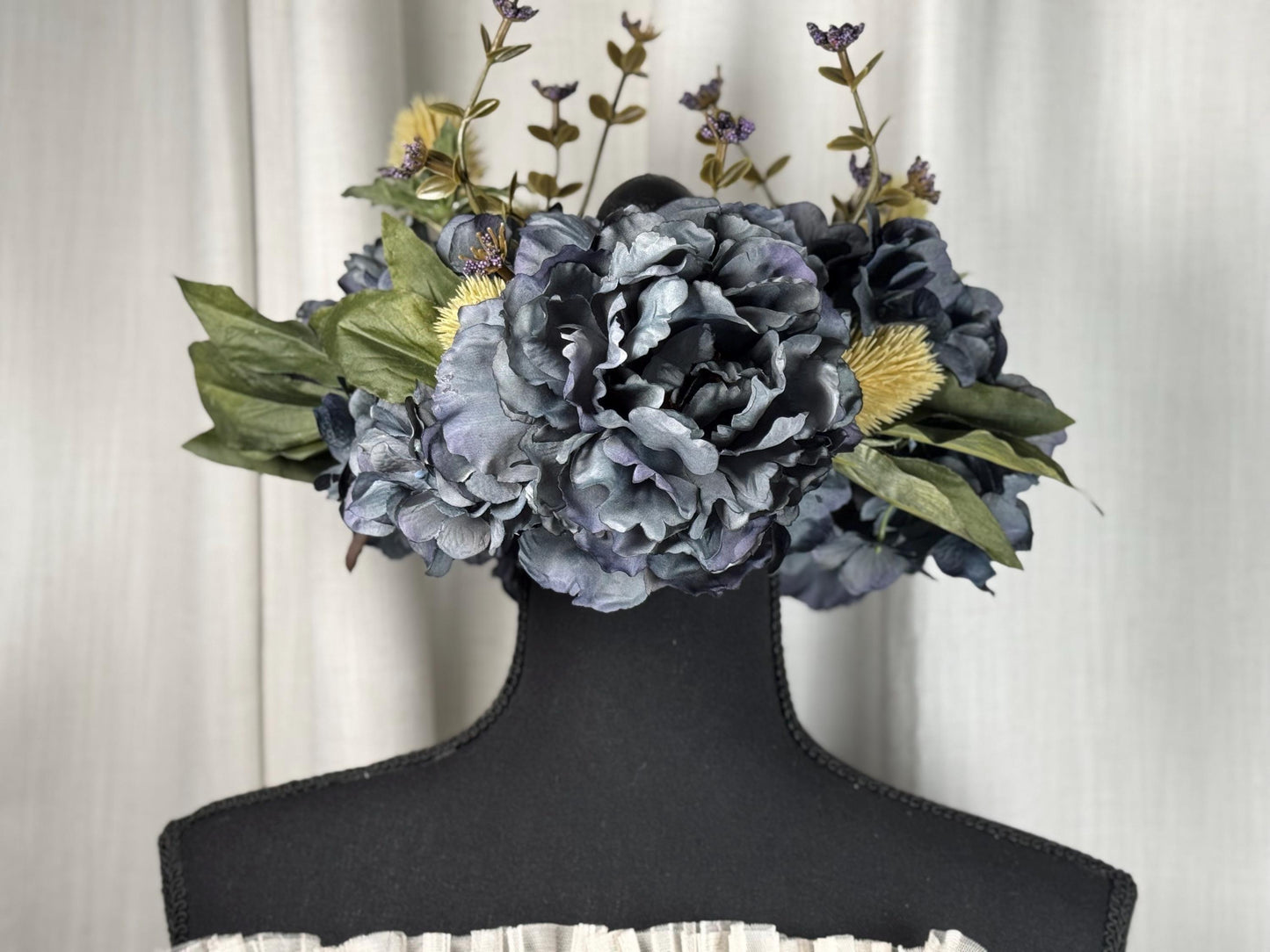 Peony Night Floral Halo,Flower Tiara,Flower Crown,Elven Princess Headpiece,Fairy-core,Renaissance Faire,Special Occasion Photoshoot