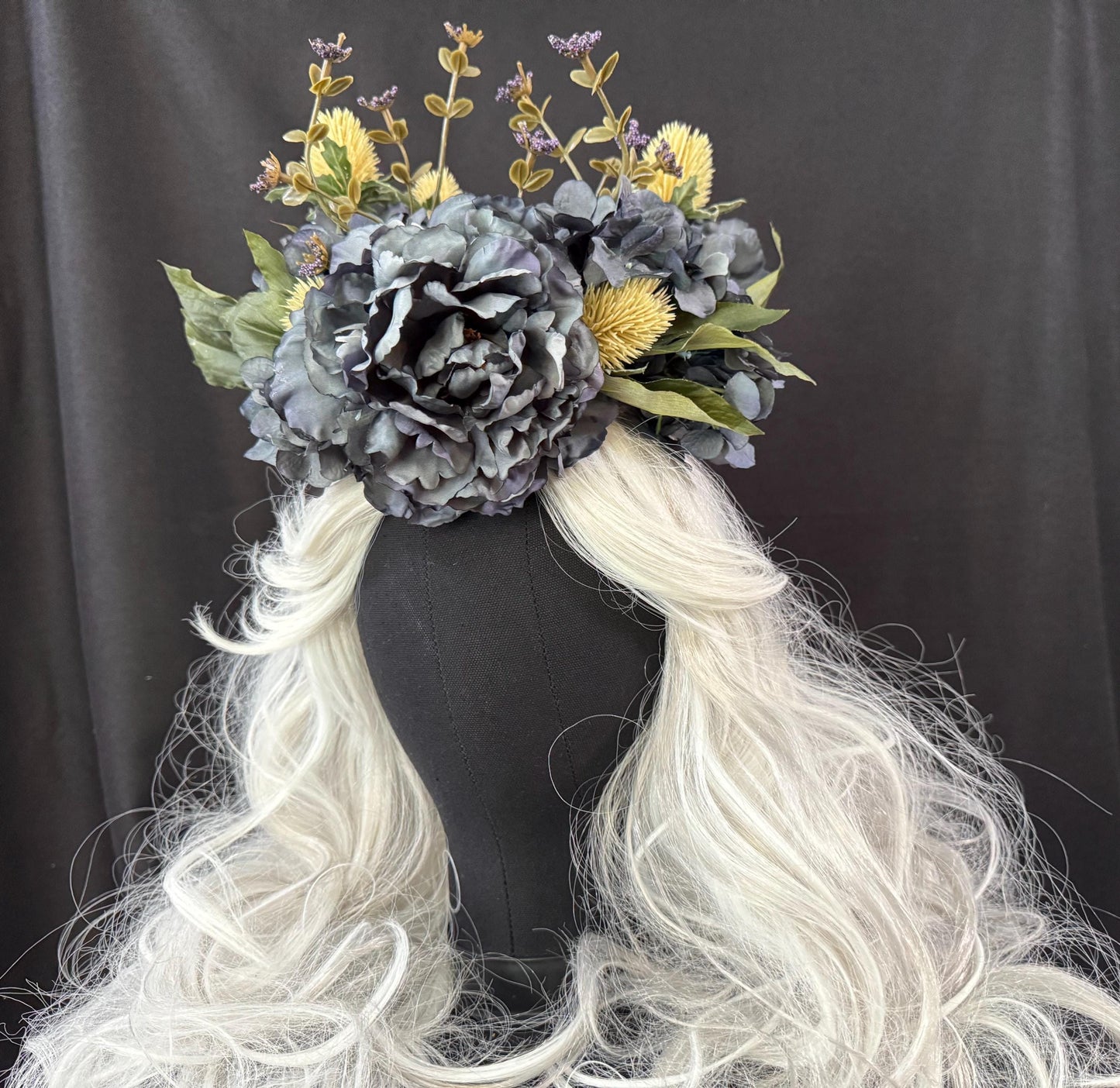 Peony Night Floral Halo,Flower Tiara,Flower Crown,Elven Princess Headpiece,Fairy-core,Renaissance Faire,Special Occasion Photoshoot