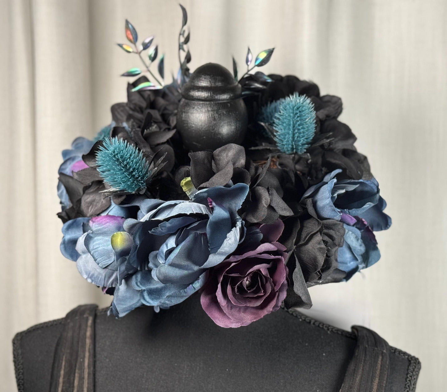 Twilight's Kiss Floral Halo,Flower Tiara,Flower Crown,Elven Princess Headpiece,Fairy-core,Renaissance Faire,Special Occasion Photoshoot