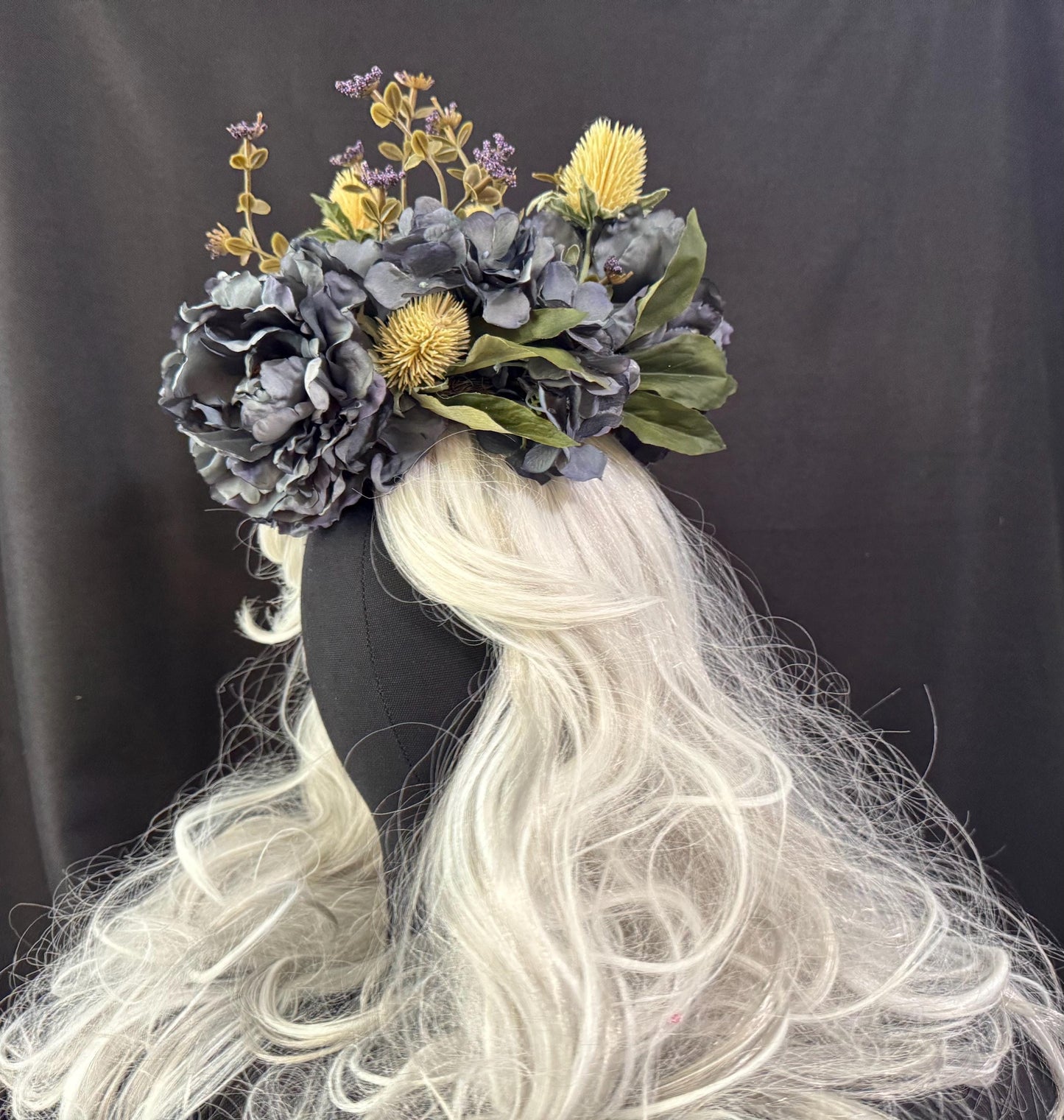 Peony Night Floral Halo,Flower Tiara,Flower Crown,Elven Princess Headpiece,Fairy-core,Renaissance Faire,Special Occasion Photoshoot