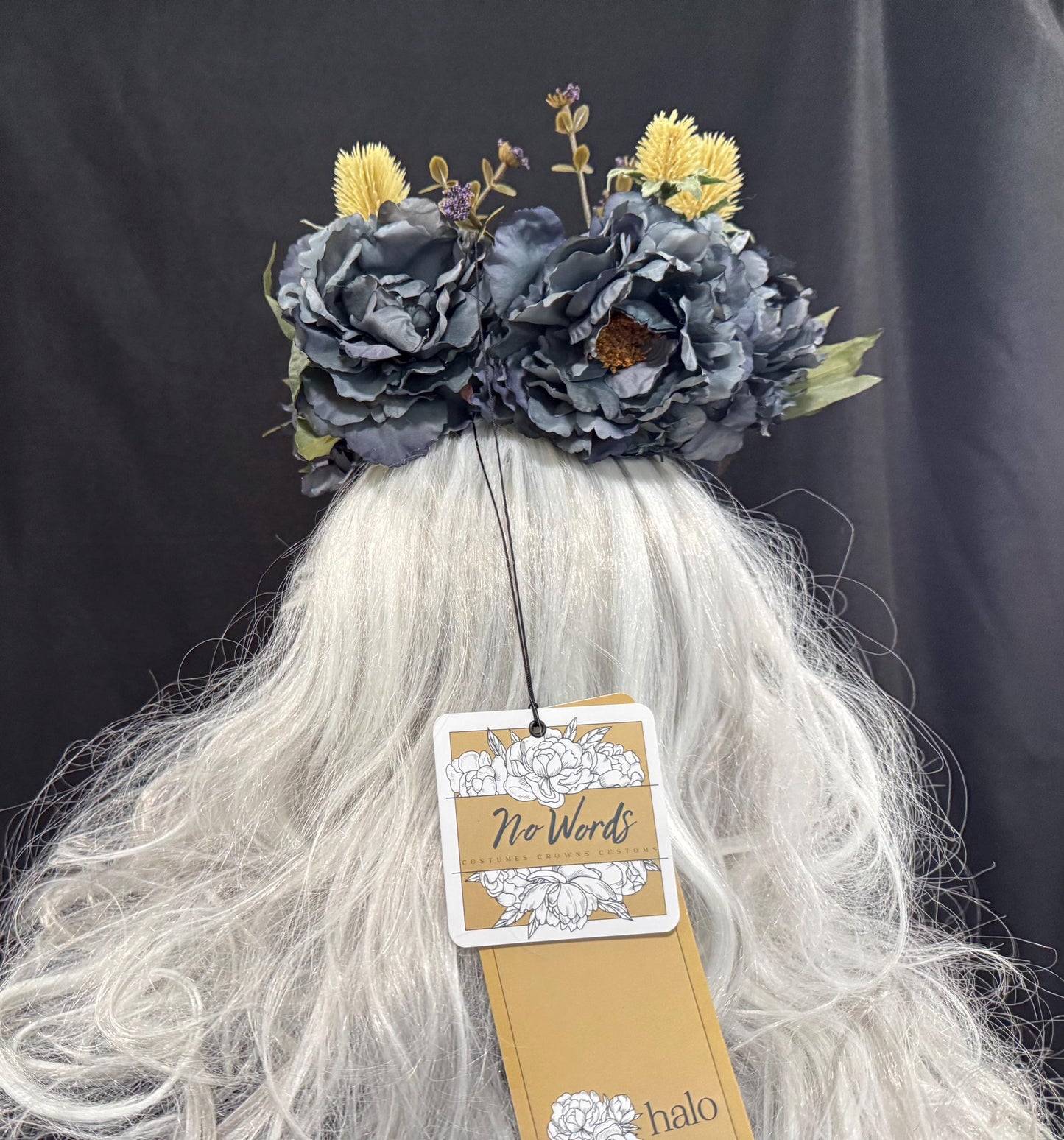 Peony Night Floral Halo,Flower Tiara,Flower Crown,Elven Princess Headpiece,Fairy-core,Renaissance Faire,Special Occasion Photoshoot