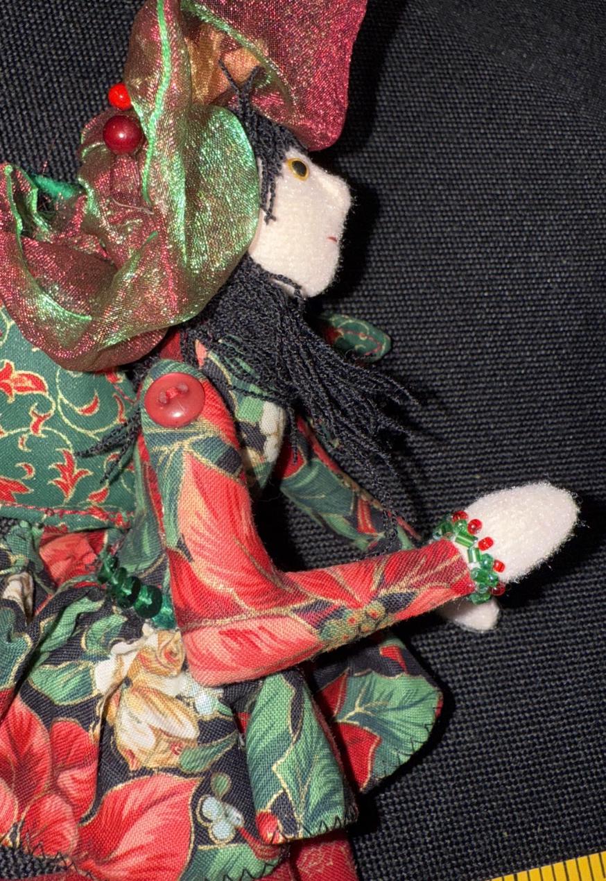 HOLLY,Holiday,Faerie Friend,Sprite, Pixie,Handmade Doll,A One-of-a-Kind addition to Your Character Story,Fantasy,LARP,Ren Faire,Fairy Core