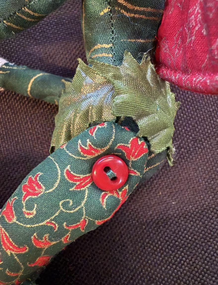 JINGLE,Holiday,Faerie Friend,Sprite, Pixie,Handmade Doll, A One-of-a-Kind addition to Your Character Story,Fantasy,LARP,Ren Faire,Fairy Core