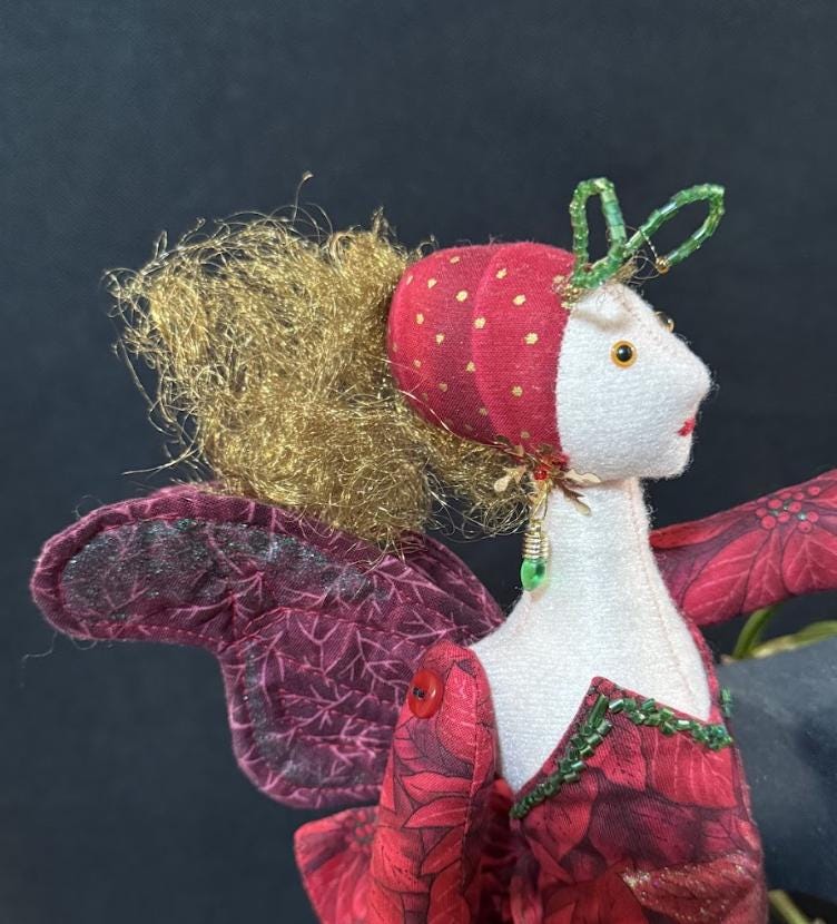 CRANBERRY BLOSSOM,Faerie Friend,Sprite, Pixie,Handmade Doll,One-of-a-Kind addition to Your Character Story,Fantasy,LARP,Ren Faire,FairyCore