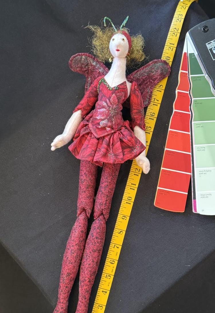 CRANBERRY BLOSSOM,Faerie Friend,Sprite, Pixie,Handmade Doll,One-of-a-Kind addition to Your Character Story,Fantasy,LARP,Ren Faire,FairyCore