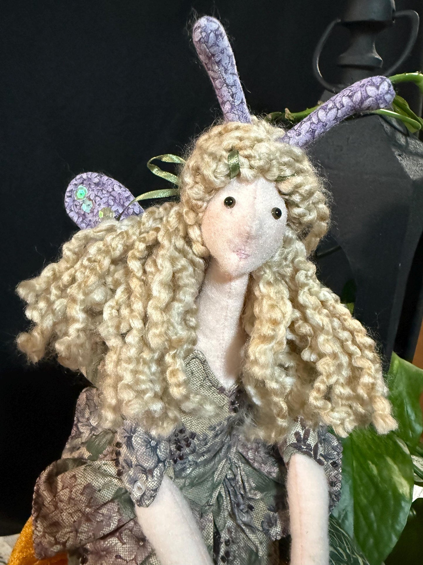 SAGEBLOOM,Faerie Friend,Sprite, Pixie,Handmade Doll,A One-of-a-Kind addition to Your Character Story,Fantasy,LARP,Ren Faire,Fairy Core