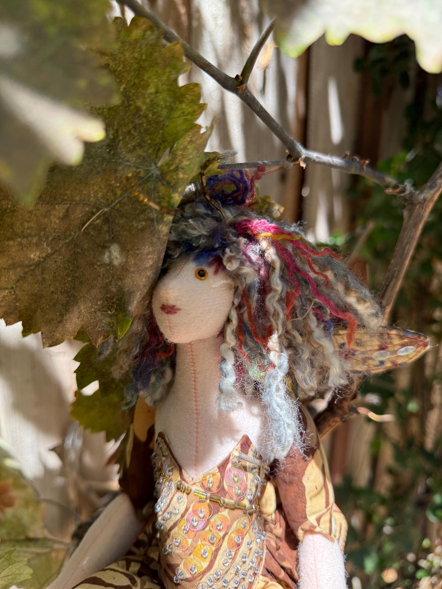 ACORN KISS,Faerie Friend,Sprite, Pixie,Handmade Doll,One-of-a-Kind addition to Your Character Story,Fantasy,LARP,Ren Faire,FairyCore