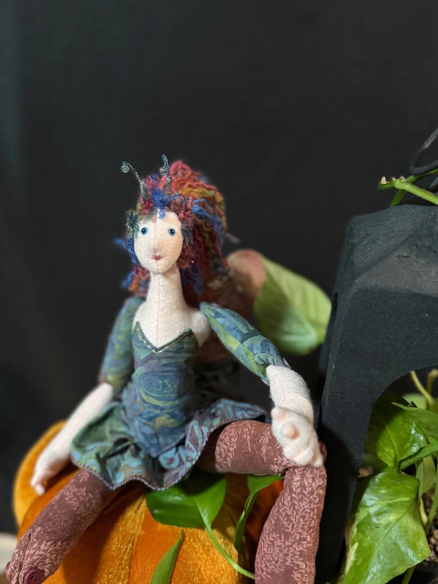 BRAMBLE VEIL,Faerie Friend,Sprite, Pixie,Handmade Doll,One-of-a-Kind addition to Your Character Story,Fantasy,LARP,Ren Faire,FairyCore