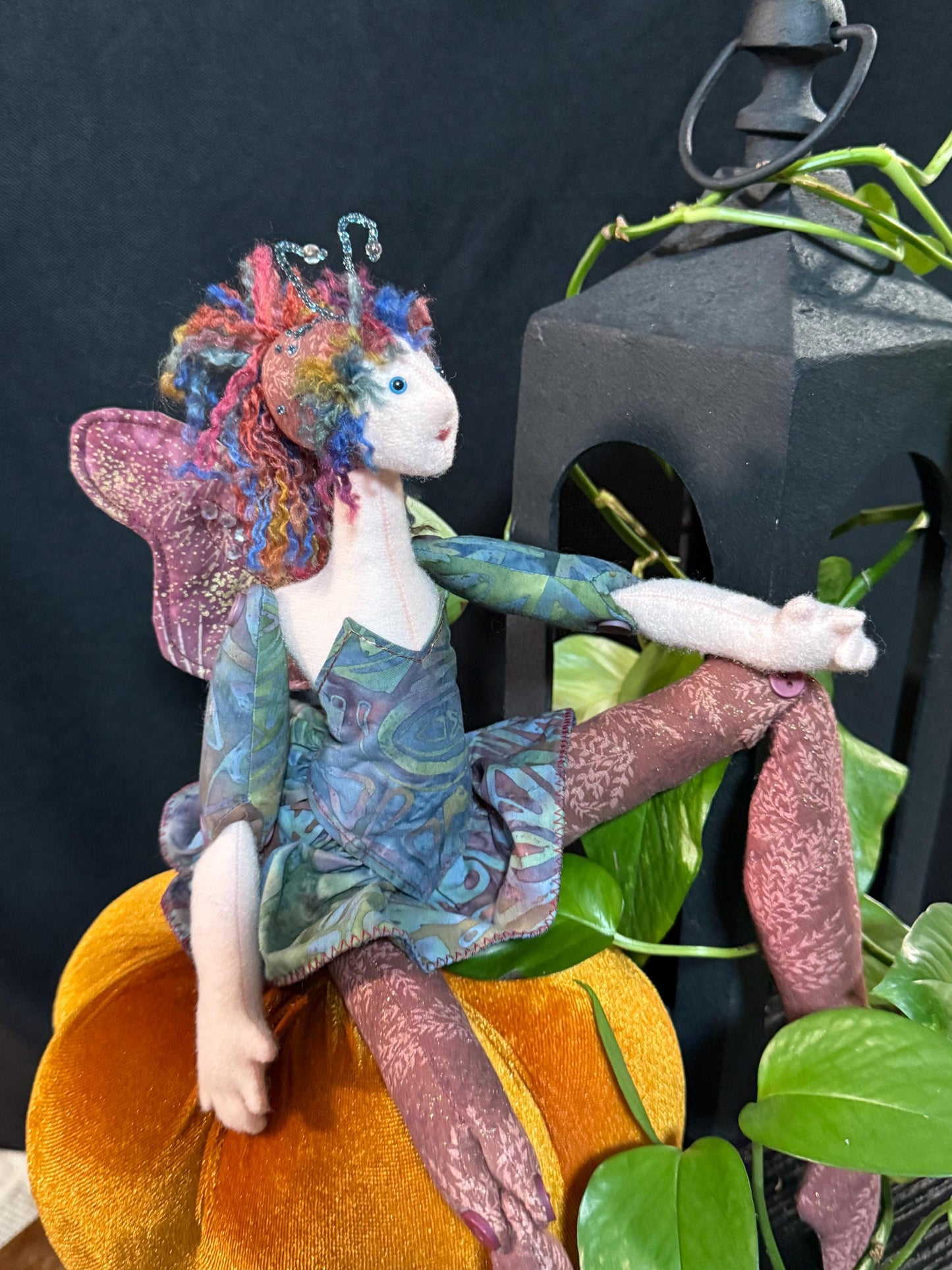 BRAMBLE VEIL,Faerie Friend,Sprite, Pixie,Handmade Doll,One-of-a-Kind addition to Your Character Story,Fantasy,LARP,Ren Faire,FairyCore