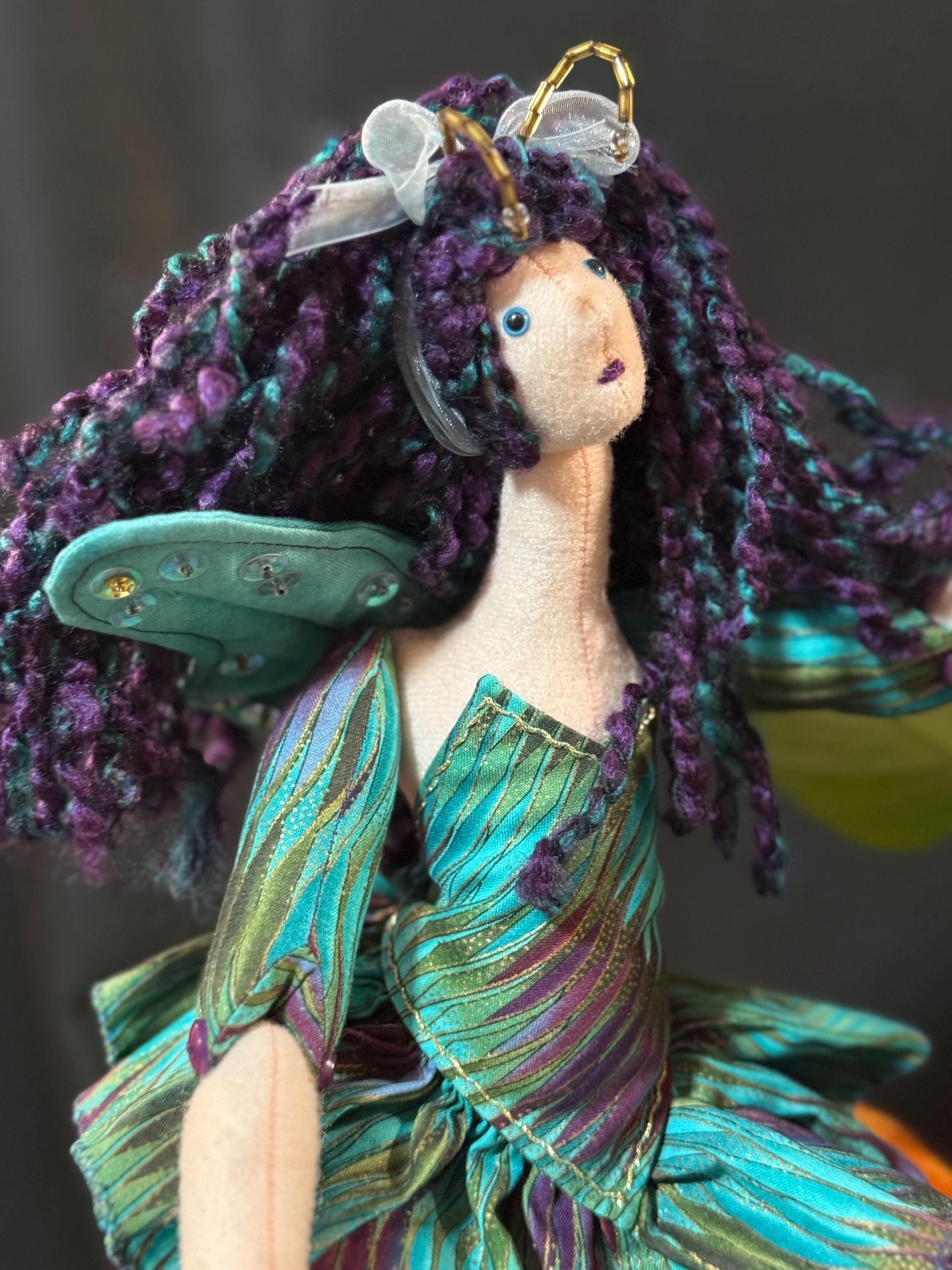 SPLASH PETAL,Faerie Friend,Sprite, Pixie,Handmade Doll,One-of-a-Kind addition to Your Character Story,Fantasy,LARP,Ren Faire,FairyCore