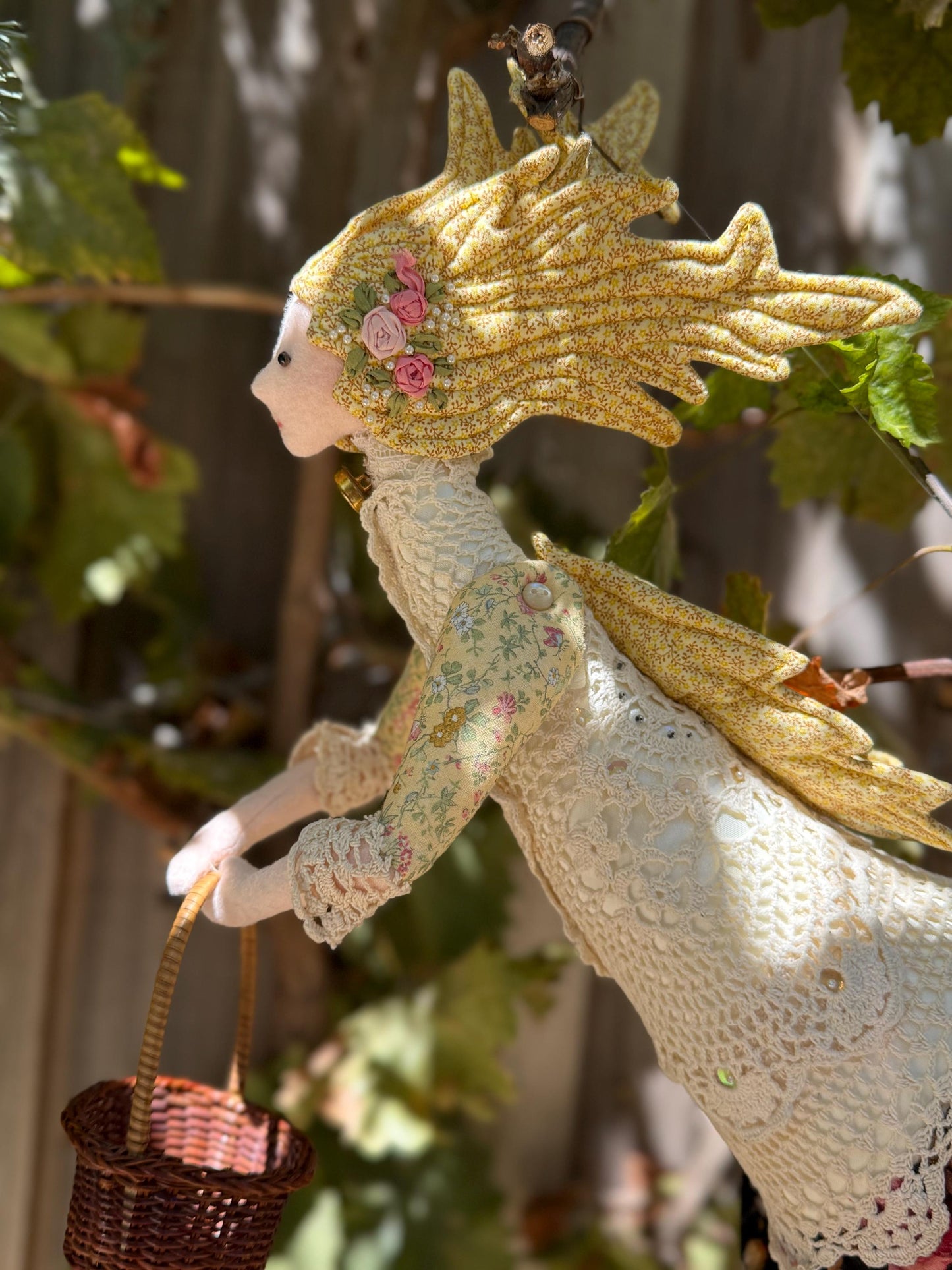 ANGELICA,Faerie Friend,Sprite, Pixie,Handmade Doll,One-of-a-Kind addition to Your Character Story,Fantasy,LARP,Ren Faire,FairyCore