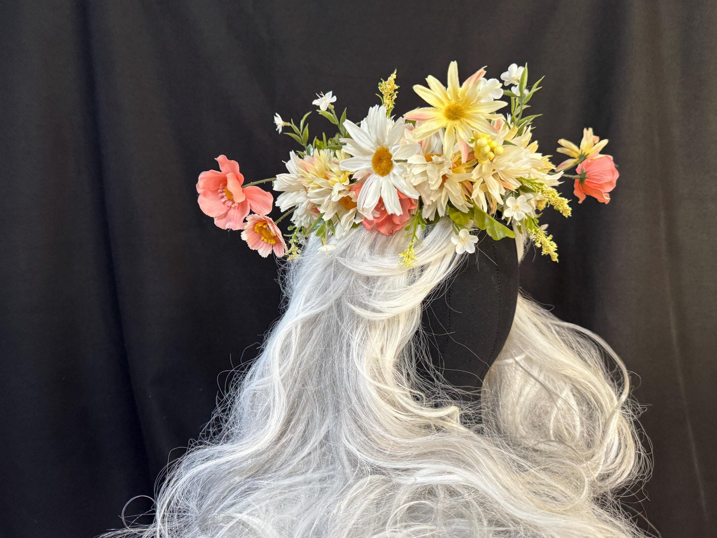Cat in the Cradle Floral Garland,Flower Tiara,Flower Crown,Elven Princess Headpiece,Fairy-core,Renaissance Faire,Special Occasion Photoshoot