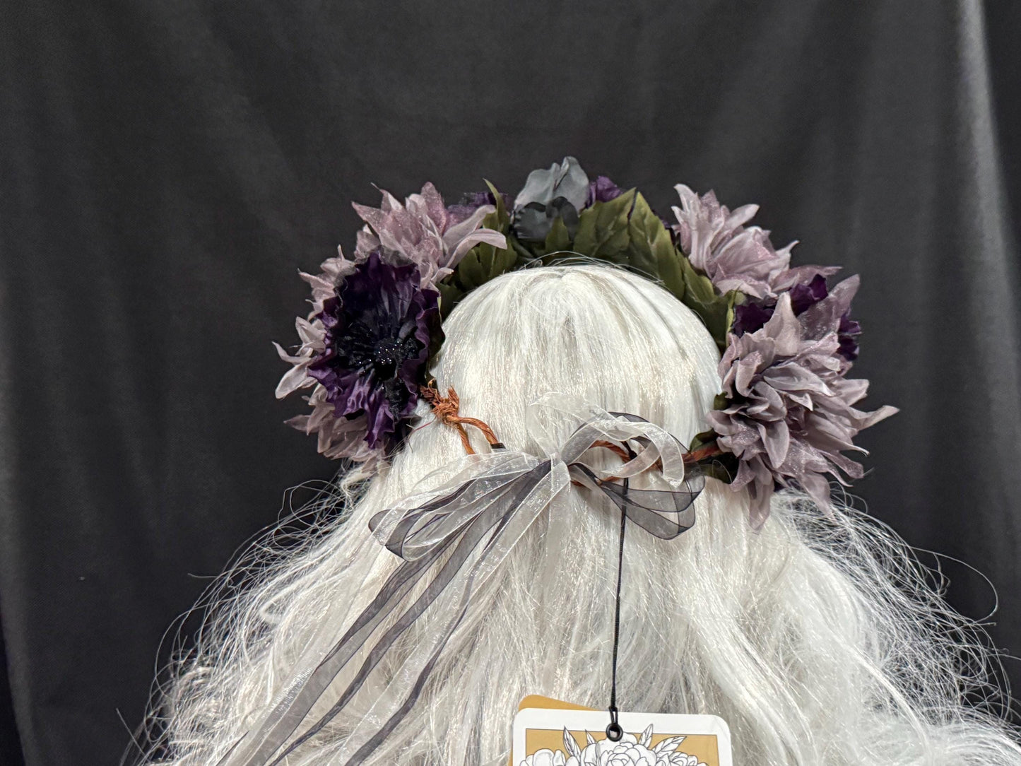 Smoke & Mirrors Floral Garland,Flower Tiara,Flower Crown,Elven Princess Headpiece,Fairy-core,Renaissance Faire,Special Occasion Photoshoot