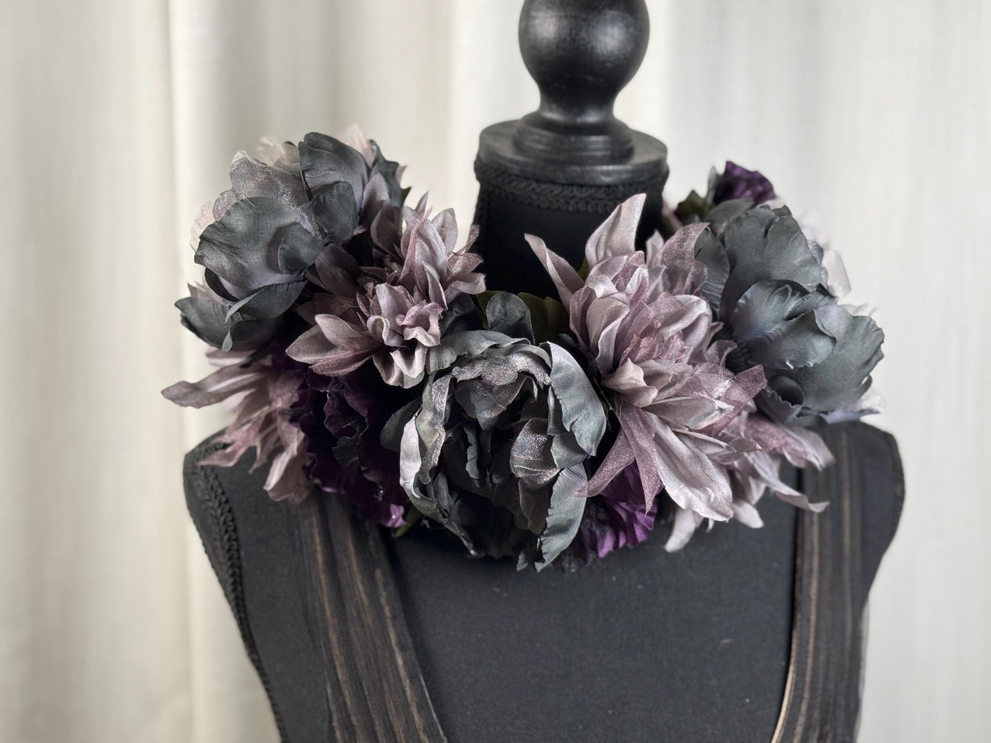 Smoke & Mirrors Floral Garland,Flower Tiara,Flower Crown,Elven Princess Headpiece,Fairy-core,Renaissance Faire,Special Occasion Photoshoot