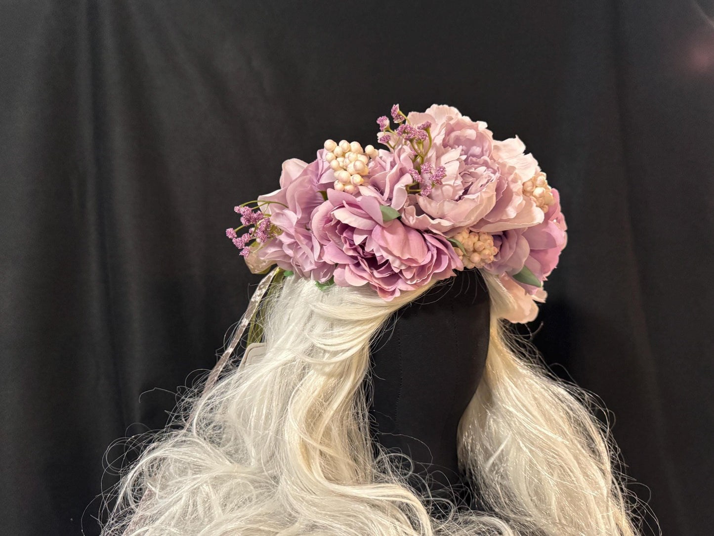 Purple Haze Floral Garland,Flower Tiara,Flower Crown,Elven Princess Headpiece,Fairy-core,Renaissance Faire,Special Occasion Photoshoot