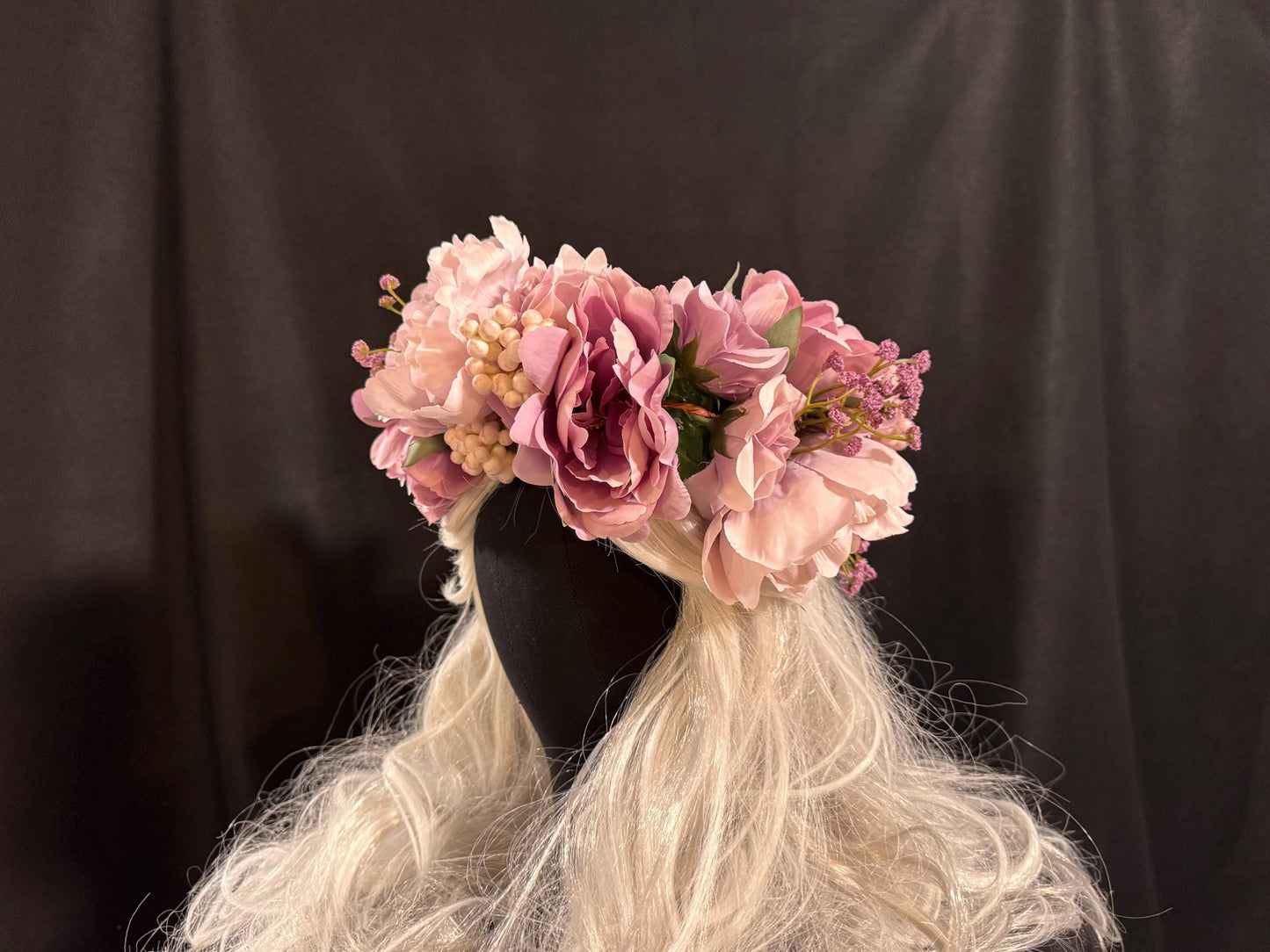 Purple Haze Floral Garland,Flower Tiara,Flower Crown,Elven Princess Headpiece,Fairy-core,Renaissance Faire,Special Occasion Photoshoot