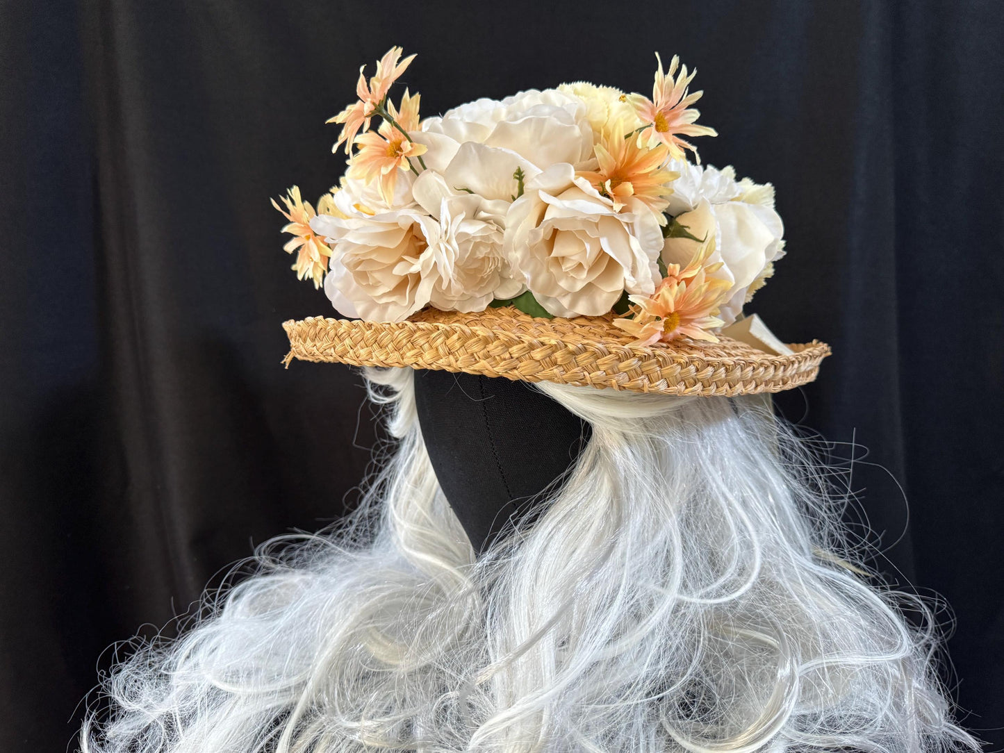 Peaches & Cream Floral Garland,Flower Tiara,Flower Crown,Elven Princess Headpiece,Fairy-core,Renaissance Faire,Special Occasion Photoshoot