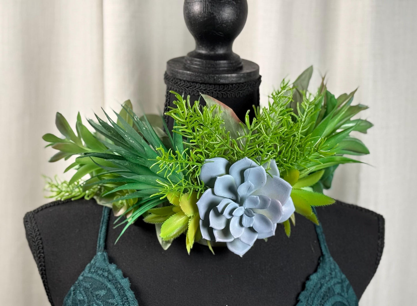 Enduring Beauty Succulent Garland,Flower Tiara,Flower Crown,Elven Princess Headpiece,Fairy-core,Ren Faire,Special Occasion Photoshoot