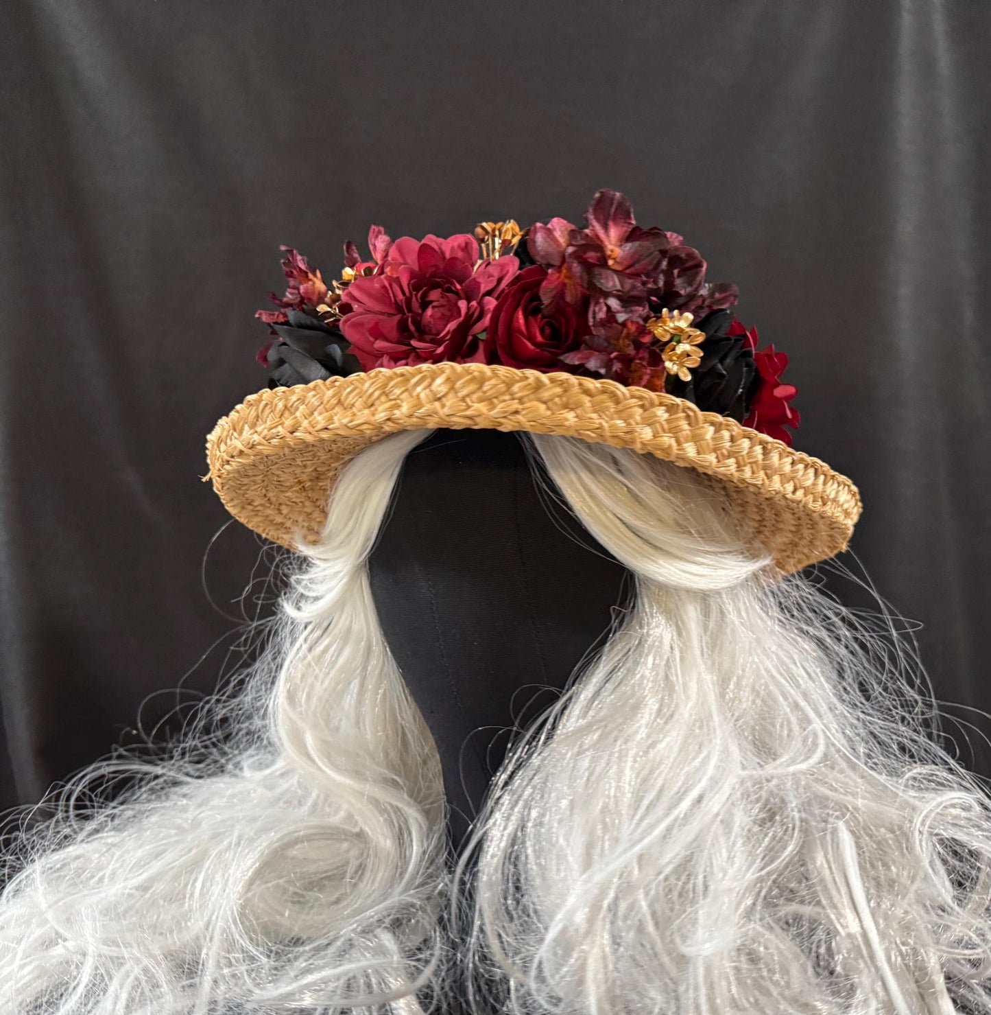 Bordeaux Noir Deux Floral Garland,Flower Tiara,Flower Crown,Elven Princess Headpiece,Fairy-core,Ren Faire,Special Occasion Photoshoot