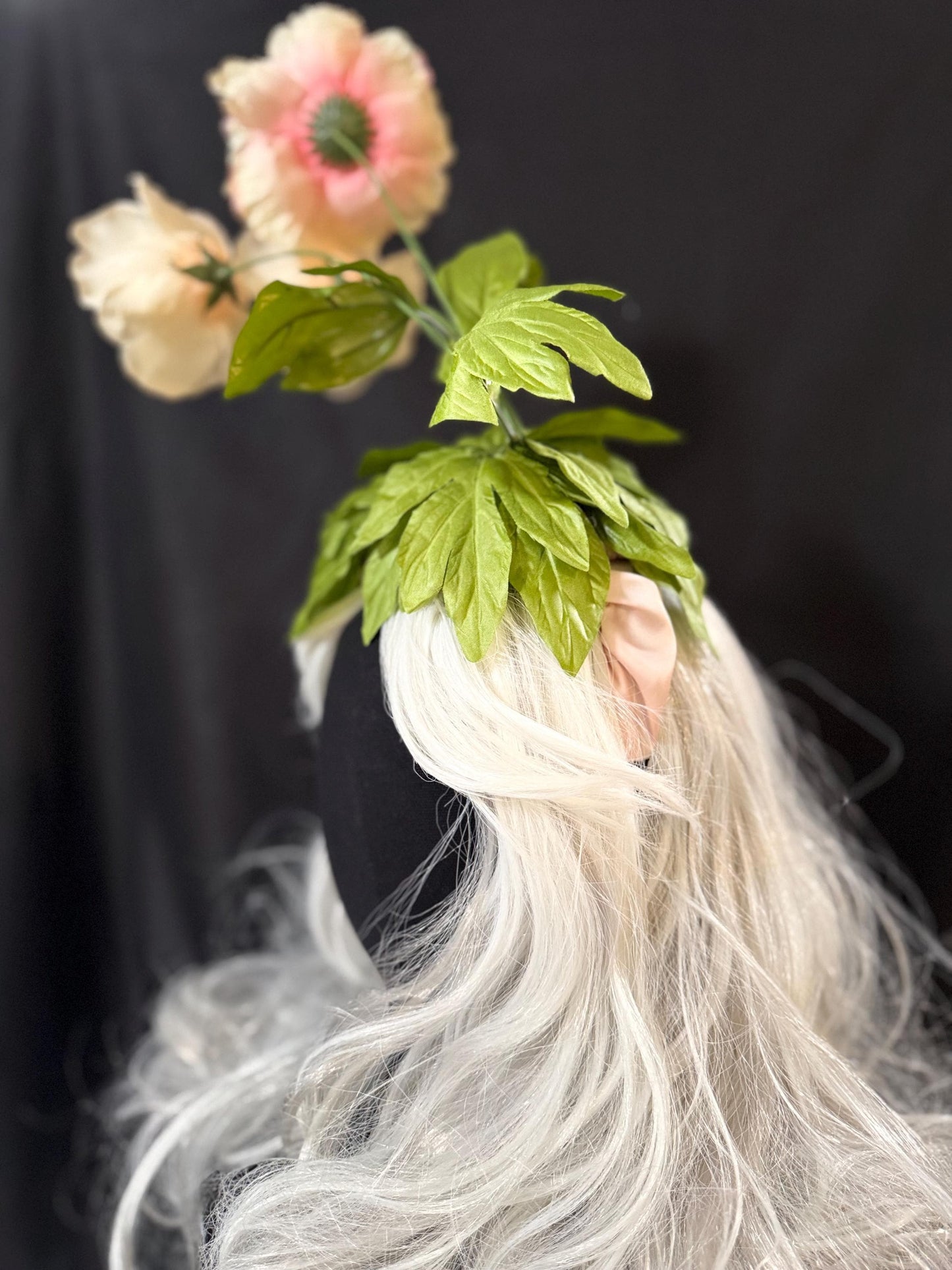 Fancy Floral Fascinator,Flower Tiara,Flower Crown,Elven Princess Headpiece,Fairy-core,Renaissance Faire,Special Occasion Photoshoot