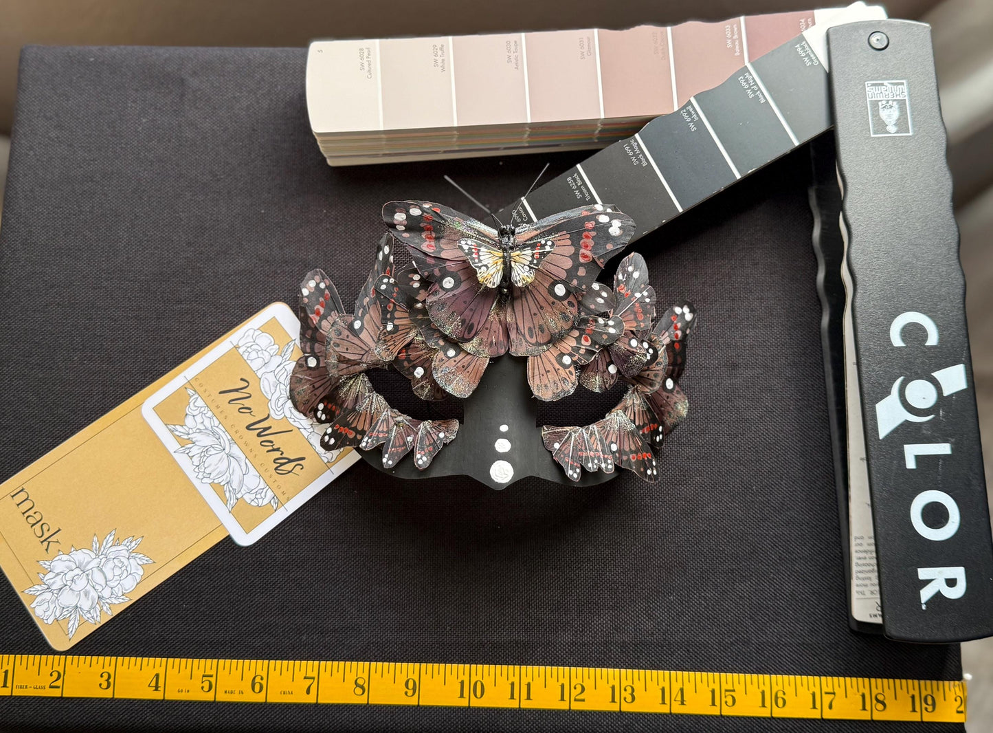 Fantasy Moth / Butterfly Mask in Brown,Feather,Fantasy,Masquerade,Fae,Flower Fairy,Forrest ,Garden Pixie,Ren Faire,Larp,Costume,Role Play
