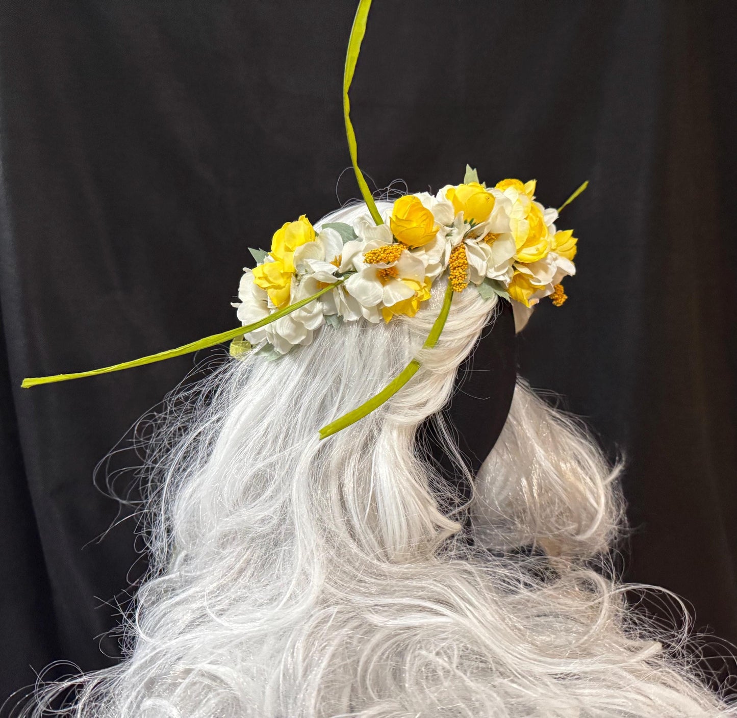 Sunshine Floral Garland,Flower Tiara,Flower Crown,Elven Princess Headpiece,Fairy-core,Renaissance Faire,Special Occasion Photoshoot,Yellow