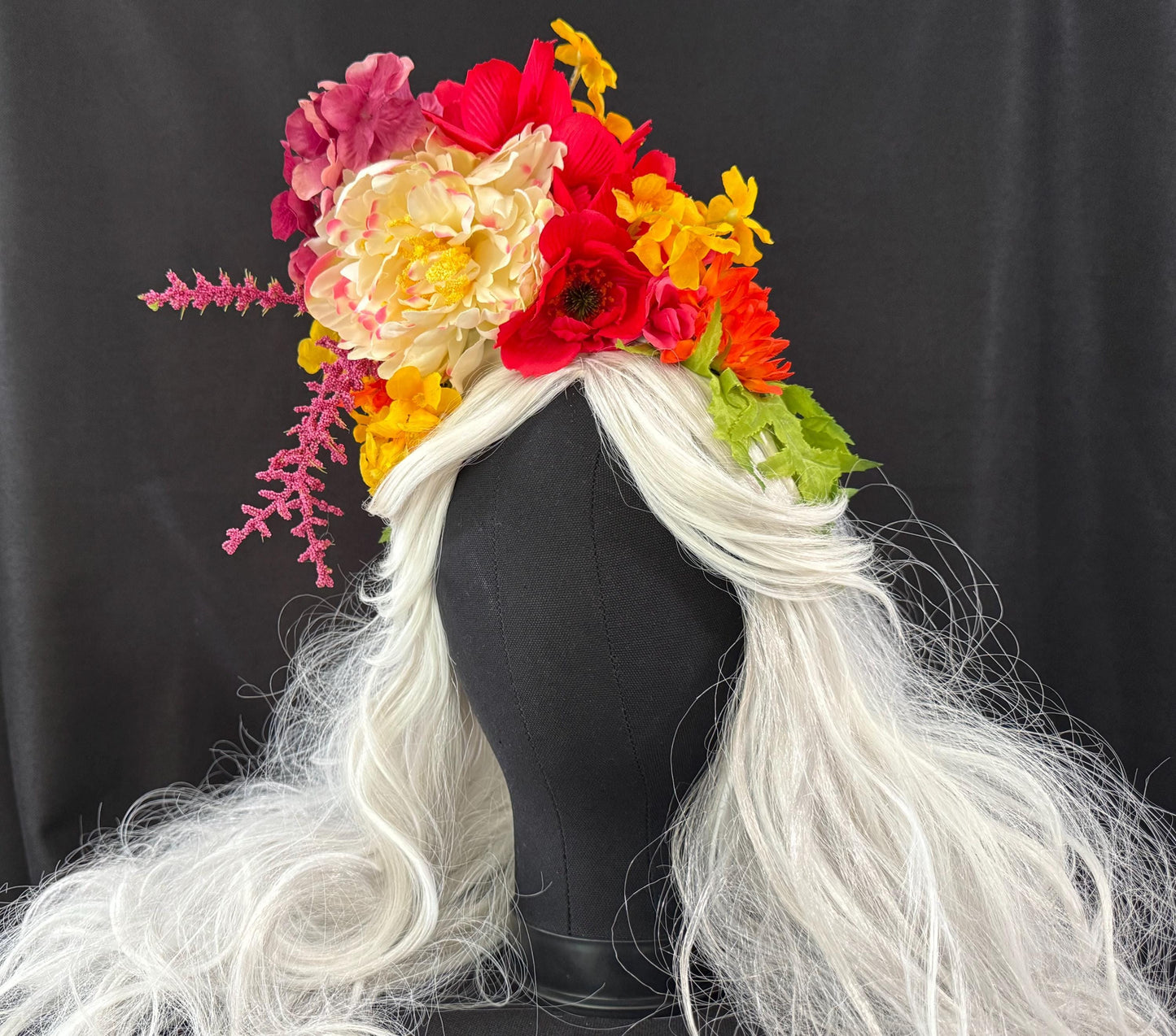 Festive Blooms Fascinator,Flower Tiara,Flower Crown,Elven Princess,Fairy-core,Renaissance Faire,Special Occasion Photoshoot