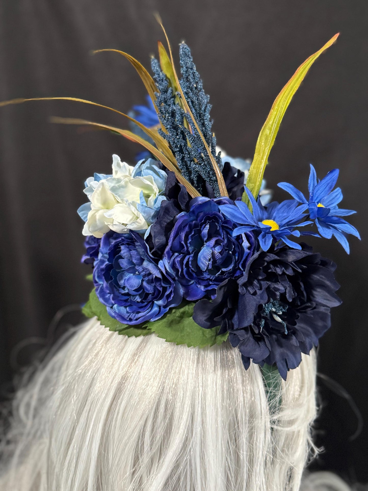 Violets are Blue Fascinator,Flower Tiara,Flower Crown,Elven Princess Headpiece,Fairy-core,Renaissance Faire,Special Occasion Photoshoot