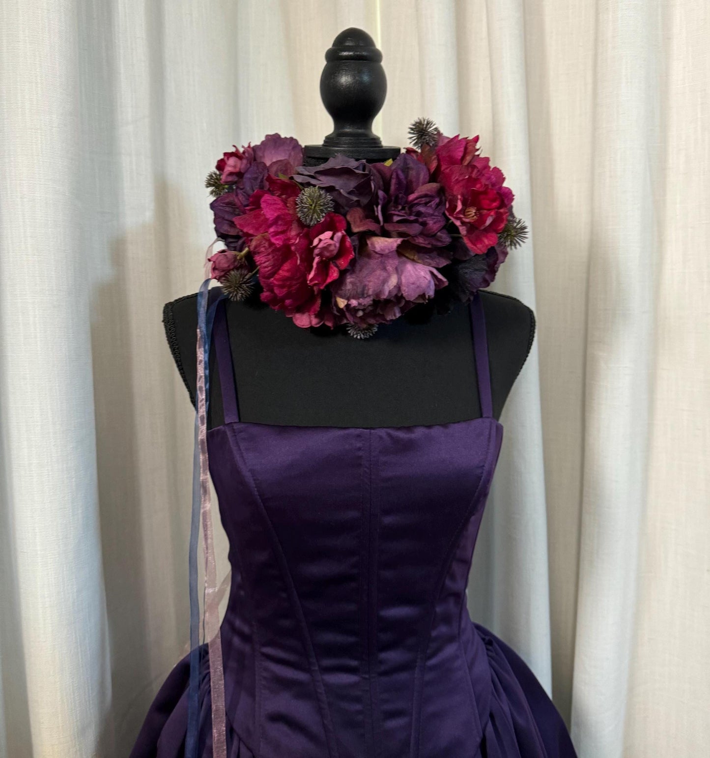 Pretty Plum Floral Garland,Flower Tiara,Flower Crown,Elven Princess Headpiece,Fairy-core,Renaissance Faire,Special Occasion Photoshoot