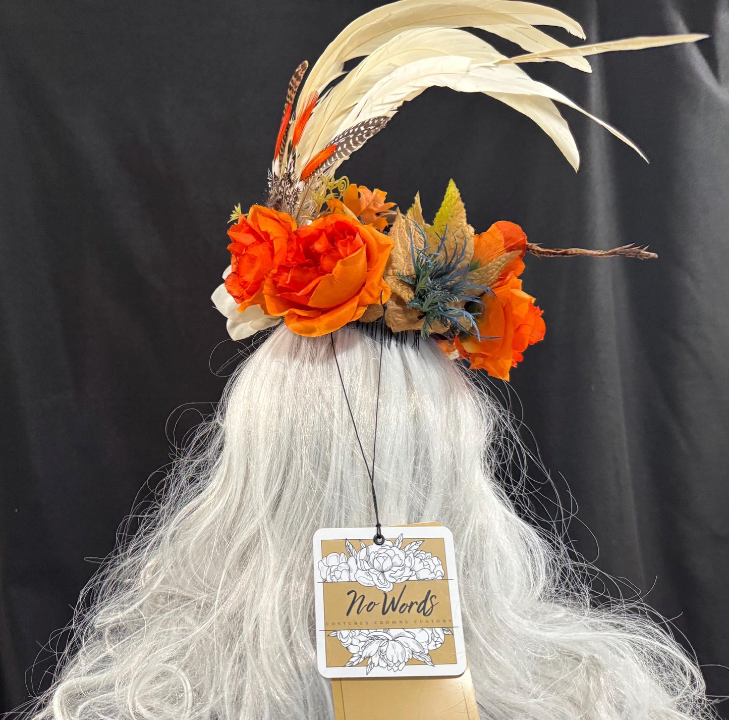 Nesting Pheasant Floral Halo,Flower Tiara,Flower Crown,Elven Princess Headpiece,Fairy-core,Renaissance Faire,Special Occasion Photoshoot