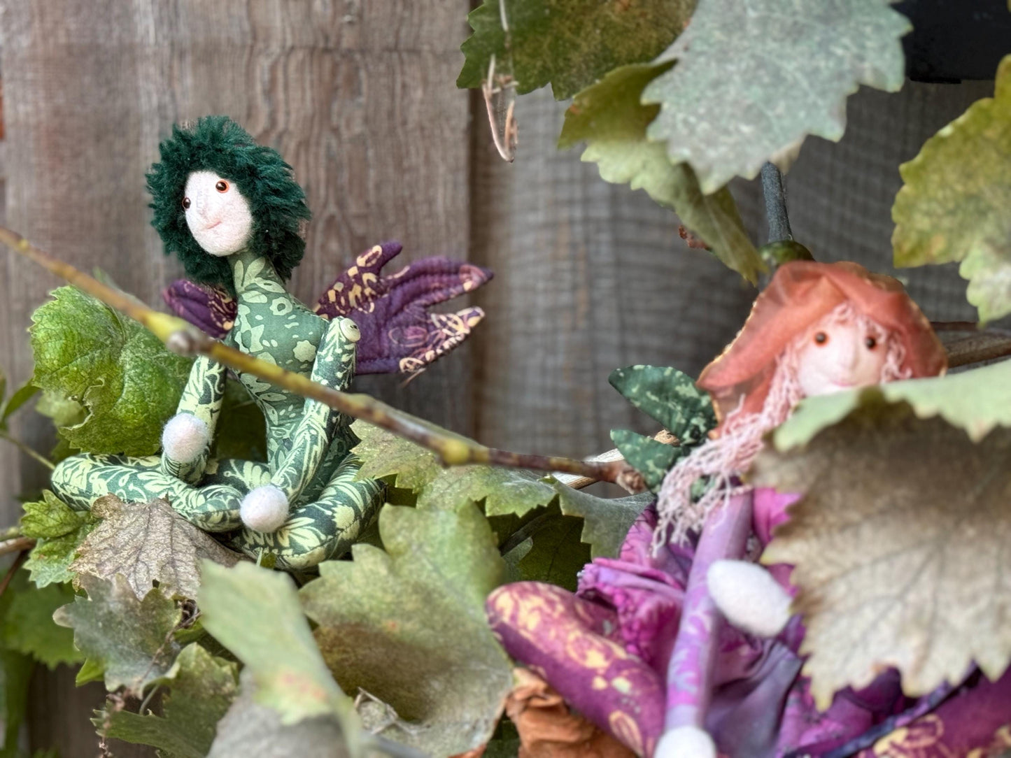 CLOVER,Faerie Friend,Sprite, Pixie,Handmade Doll,A One-of-a-Kind addition to Your Character Story,Fantasy,LARP,Ren Faire,Fairy Core