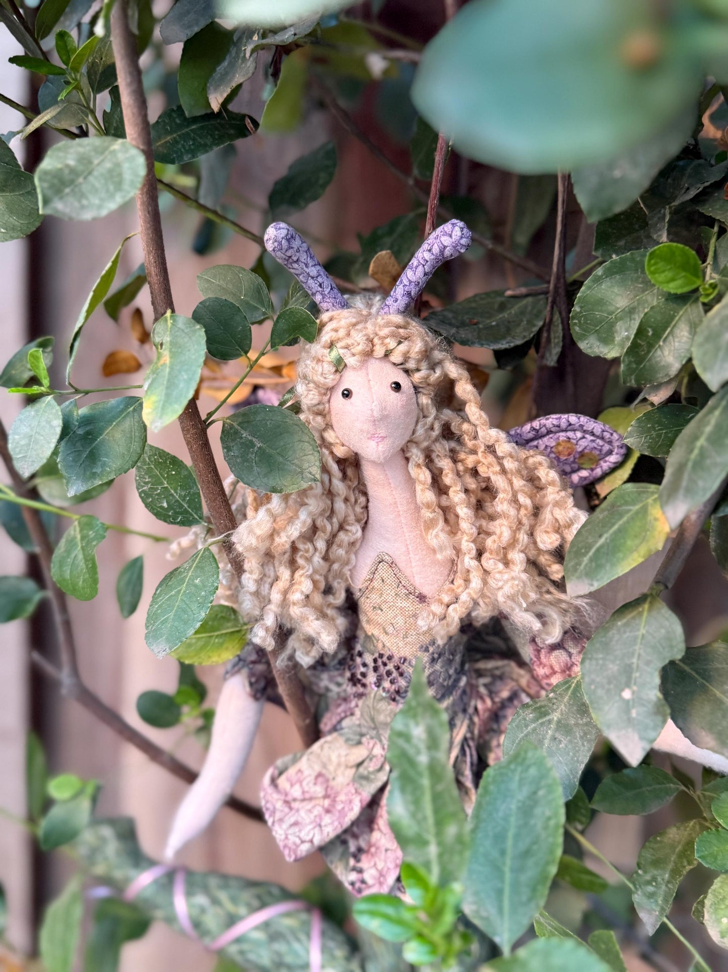 SAGEBLOOM,Faerie Friend,Sprite, Pixie,Handmade Doll,A One-of-a-Kind addition to Your Character Story,Fantasy,LARP,Ren Faire,Fairy Core