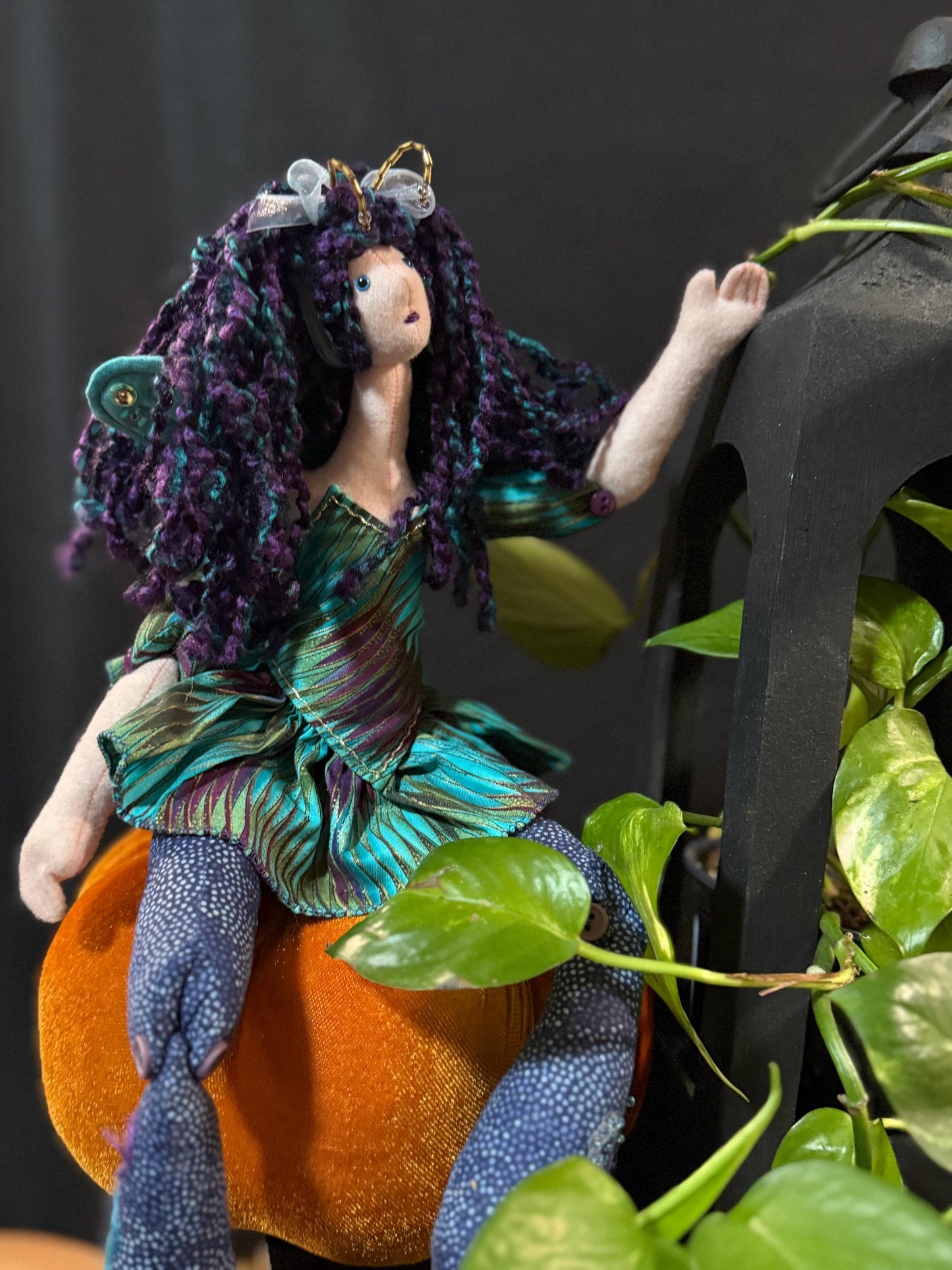 SPLASH PETAL,Faerie Friend,Sprite, Pixie,Handmade Doll,One-of-a-Kind addition to Your Character Story,Fantasy,LARP,Ren Faire,FairyCore
