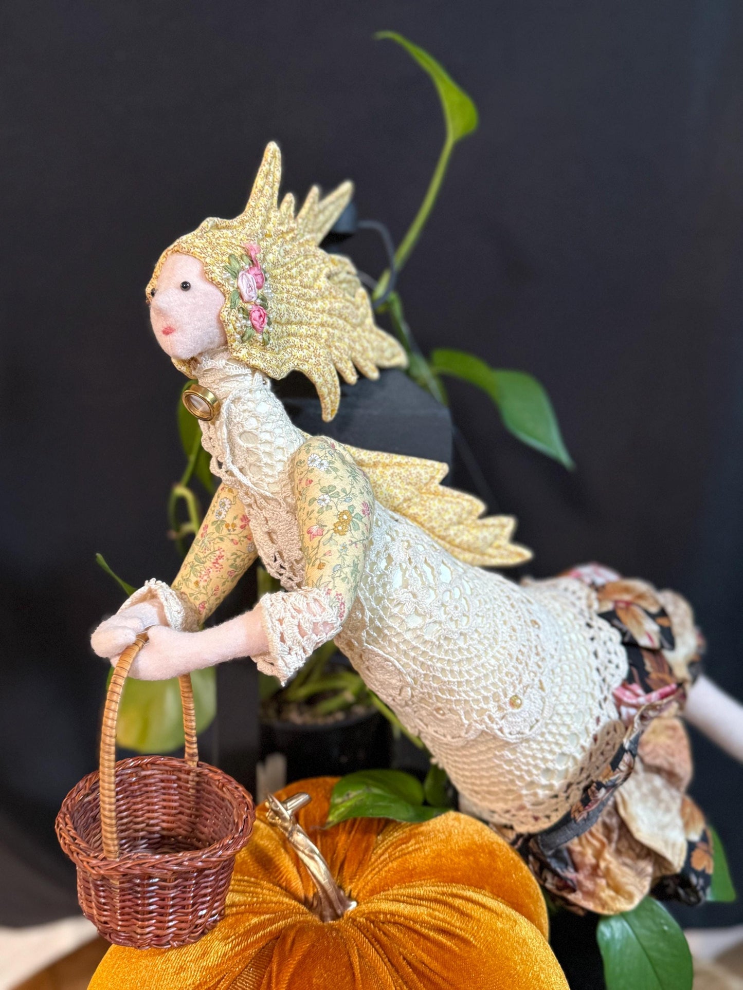 ANGELICA,Faerie Friend,Sprite, Pixie,Handmade Doll,One-of-a-Kind addition to Your Character Story,Fantasy,LARP,Ren Faire,FairyCore
