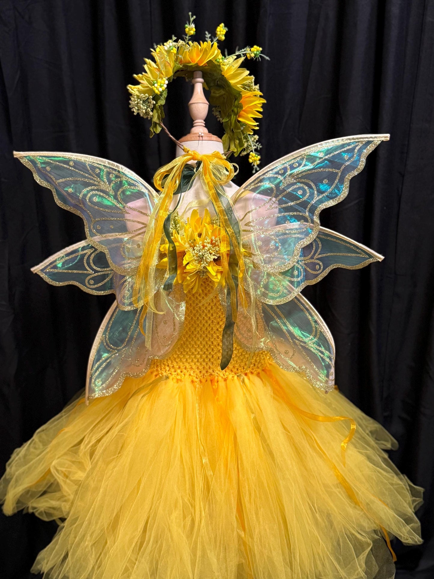 Sunbeam Sprite of the Meadow Path, (CHILD 6-8),Flower Fae,Masquerade,MardiGras, Photoshoot,Fantasy,LARP,RenFaire,FairyCore,Costume