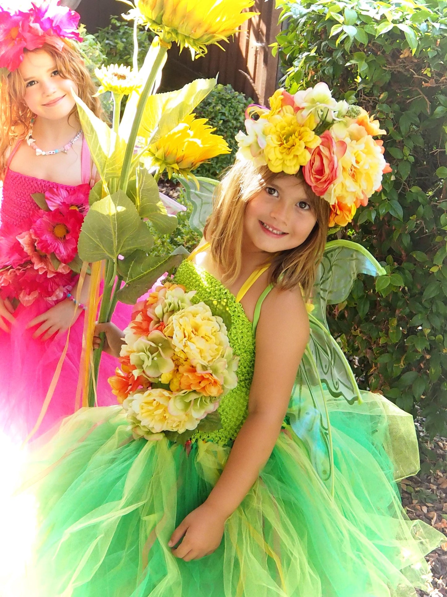 Sunbeam Nymph of the Summer Glade, (CHILD 6-8),Flower Fae,Masquerade,MardiGras, Photoshoot,Fantasy,LARP,RenFaire,FairyCore,Costume