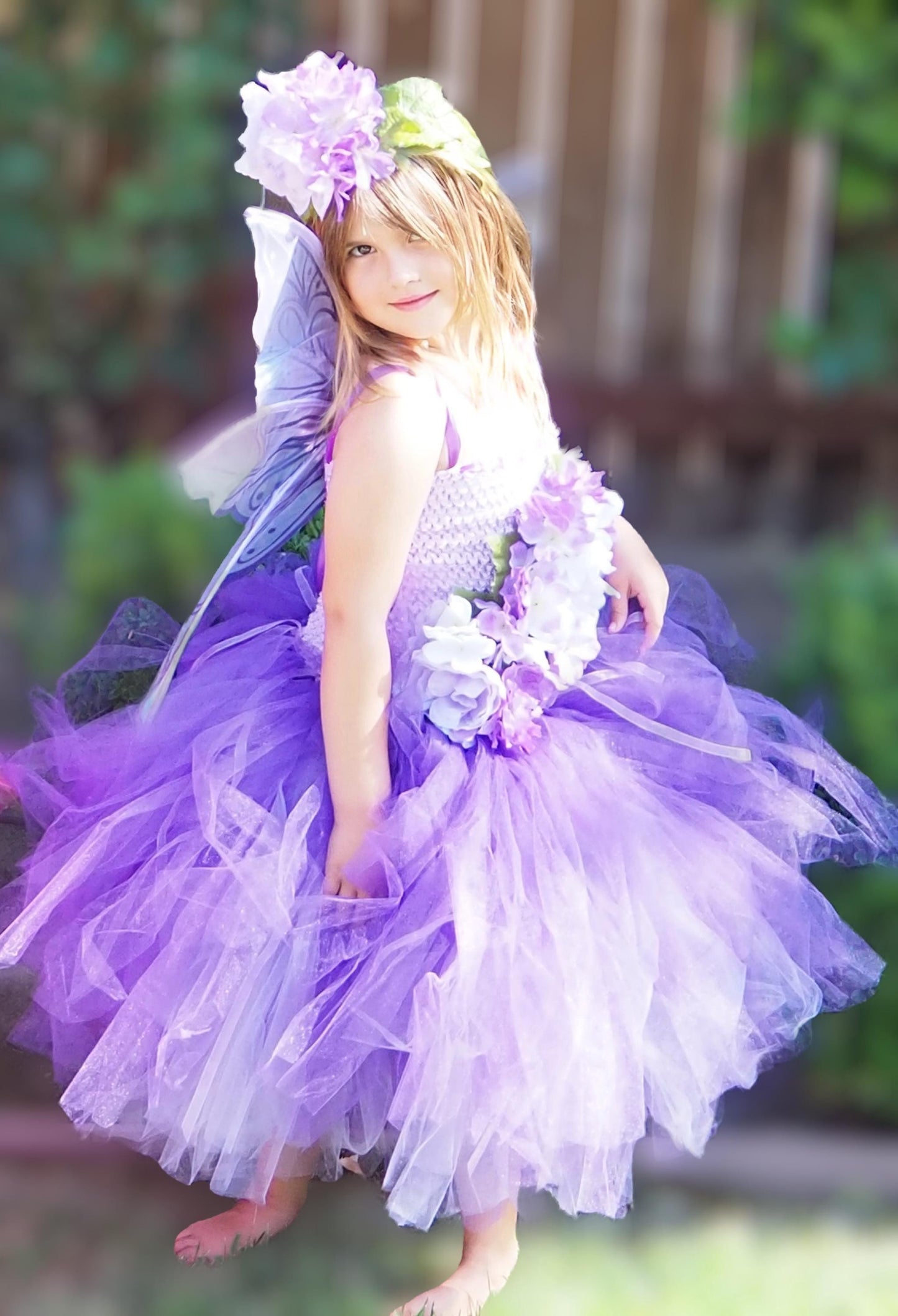 Twilight Bloom Fairy of the Violet Glade,(CHILD 6-8),Flower Fae,Masquerade,MardiGras, Photoshoot,Fantasy,LARP,RenFaire,FairyCore,Costume