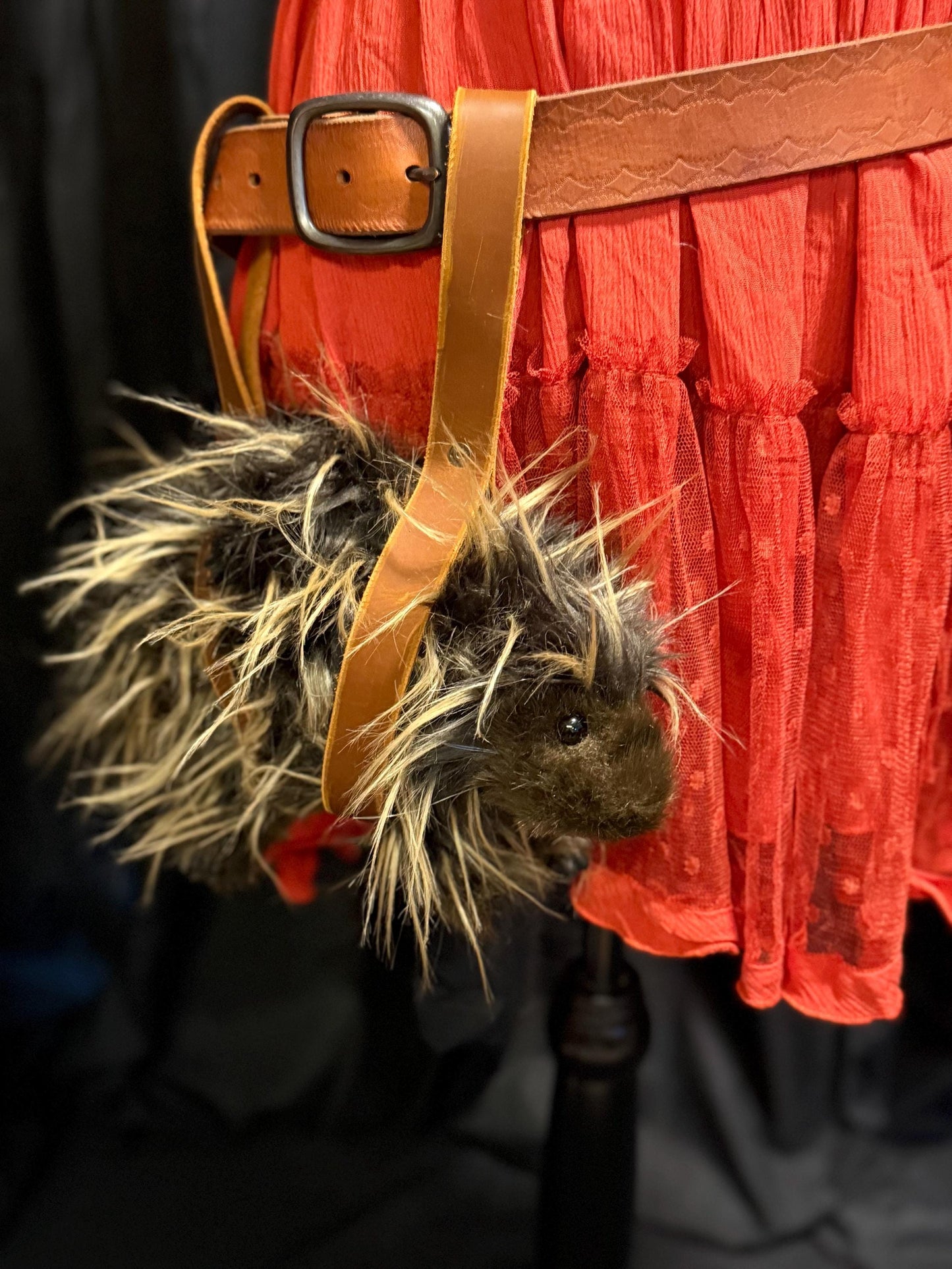 Thistle the Porcupine, Critter Companion,Plush Pal,Helper Hand Puppet,One-of-a-Kind, Character Story,Fantasy,LARP,Ren Faire,Fairy Core