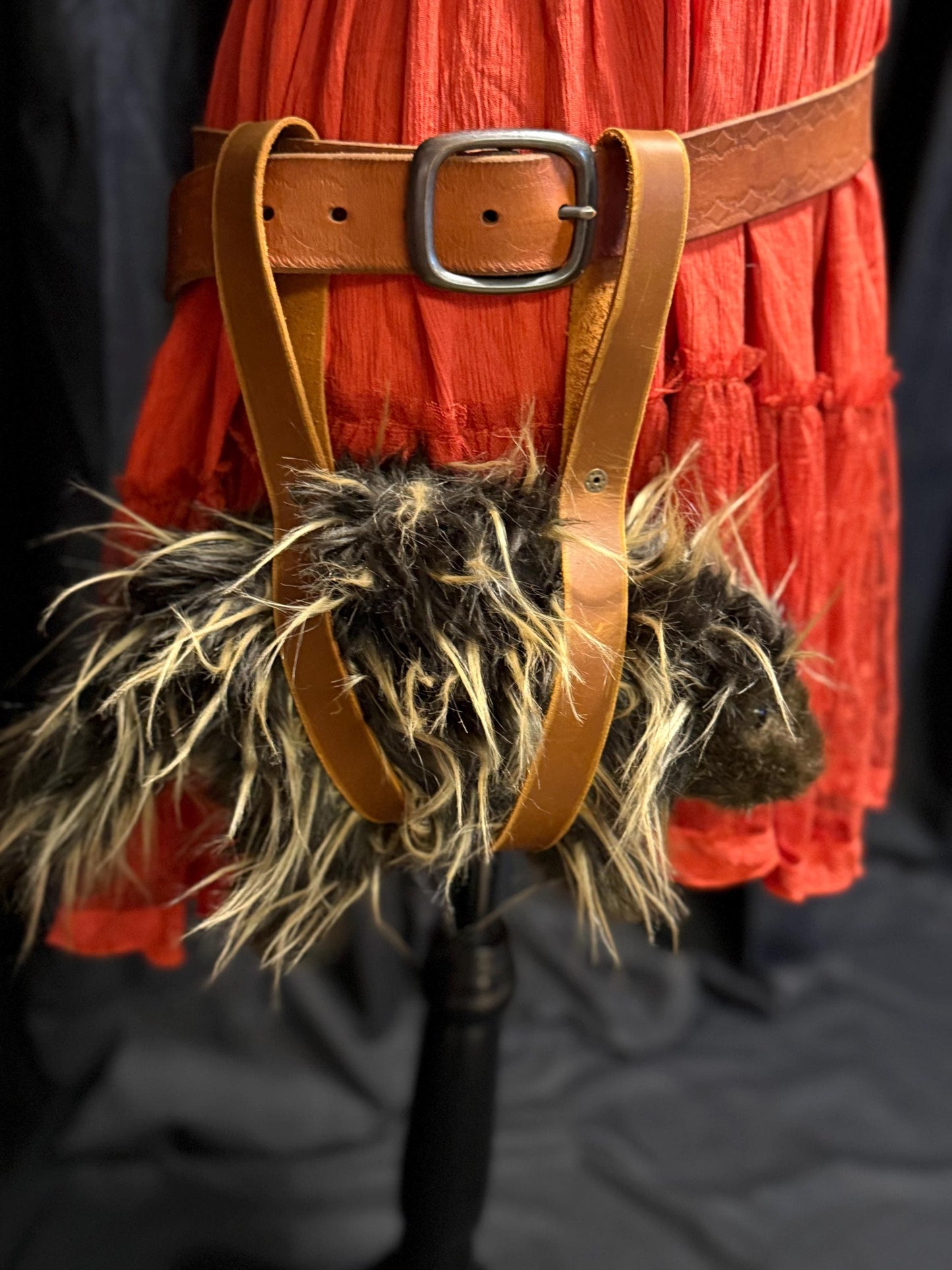 Thistle the Porcupine, Critter Companion,Plush Pal,Helper Hand Puppet,One-of-a-Kind, Character Story,Fantasy,LARP,Ren Faire,Fairy Core