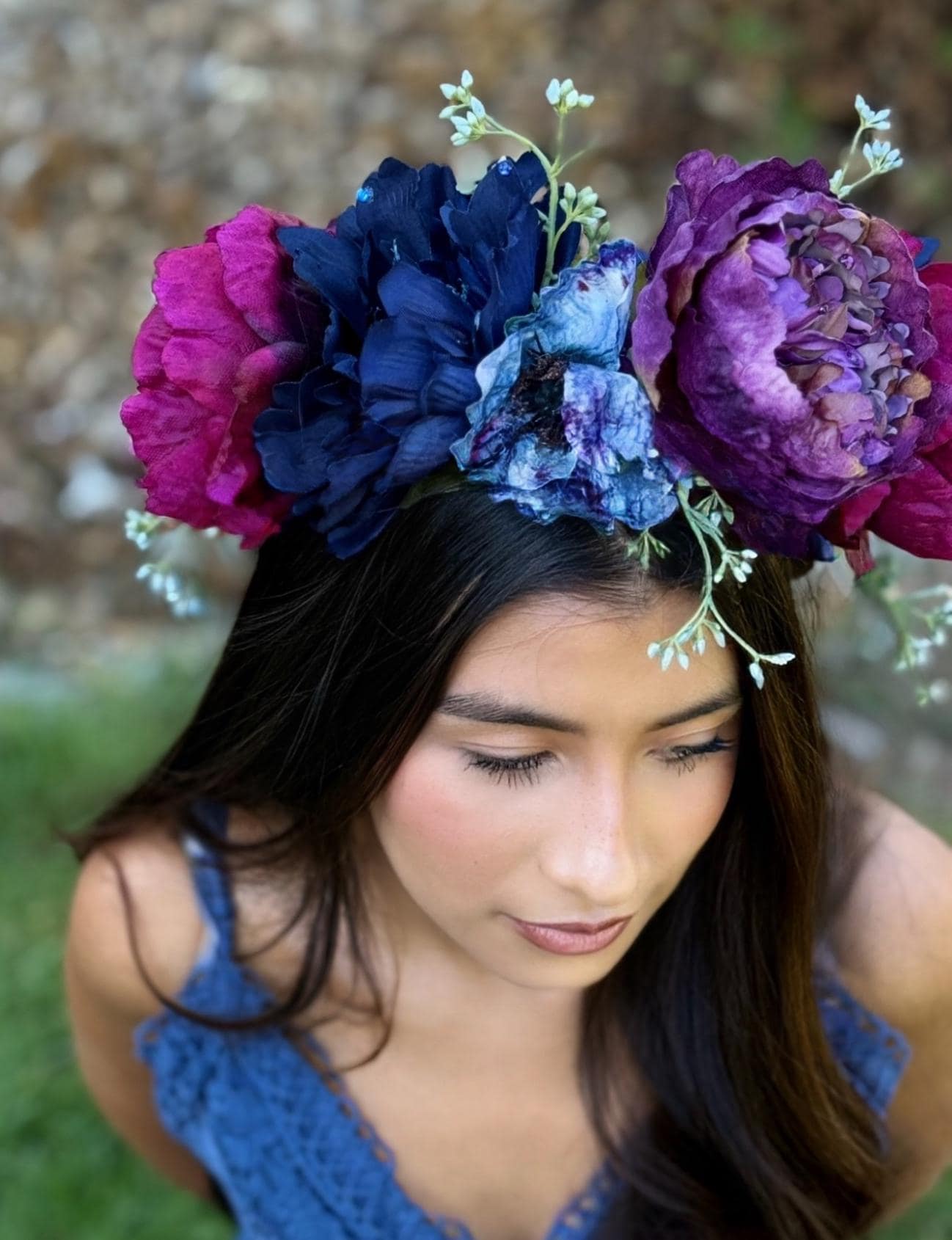 Berry Bliss Floral Garland,Flower Tiara,Flower Crown,Elven Princess Headpiece,Fairy-core,Renaissance Faire,Special Occasion Photoshoot