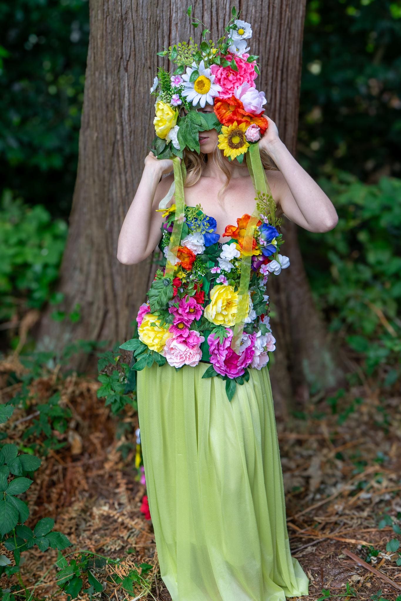 The Blooming Sylph (ADULT 8-10), Colorful Flower Fae,Masquerade,MardiGras,Photoshoot,Fantasy,LARP,RenFaire,FairyCore,Costume