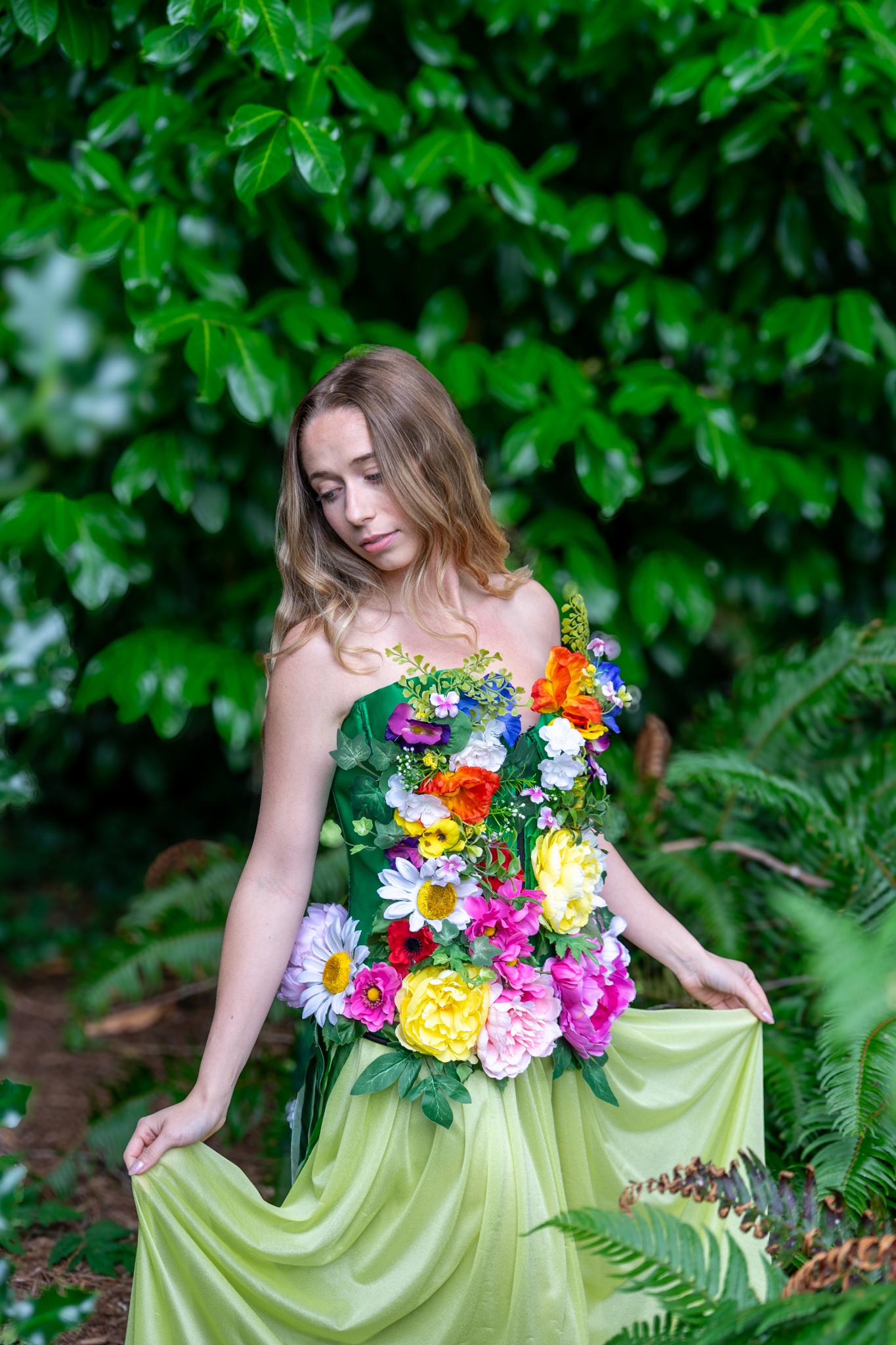 The Blooming Sylph (ADULT 8-10), Colorful Flower Fae,Masquerade,MardiGras,Photoshoot,Fantasy,LARP,RenFaire,FairyCore,Costume